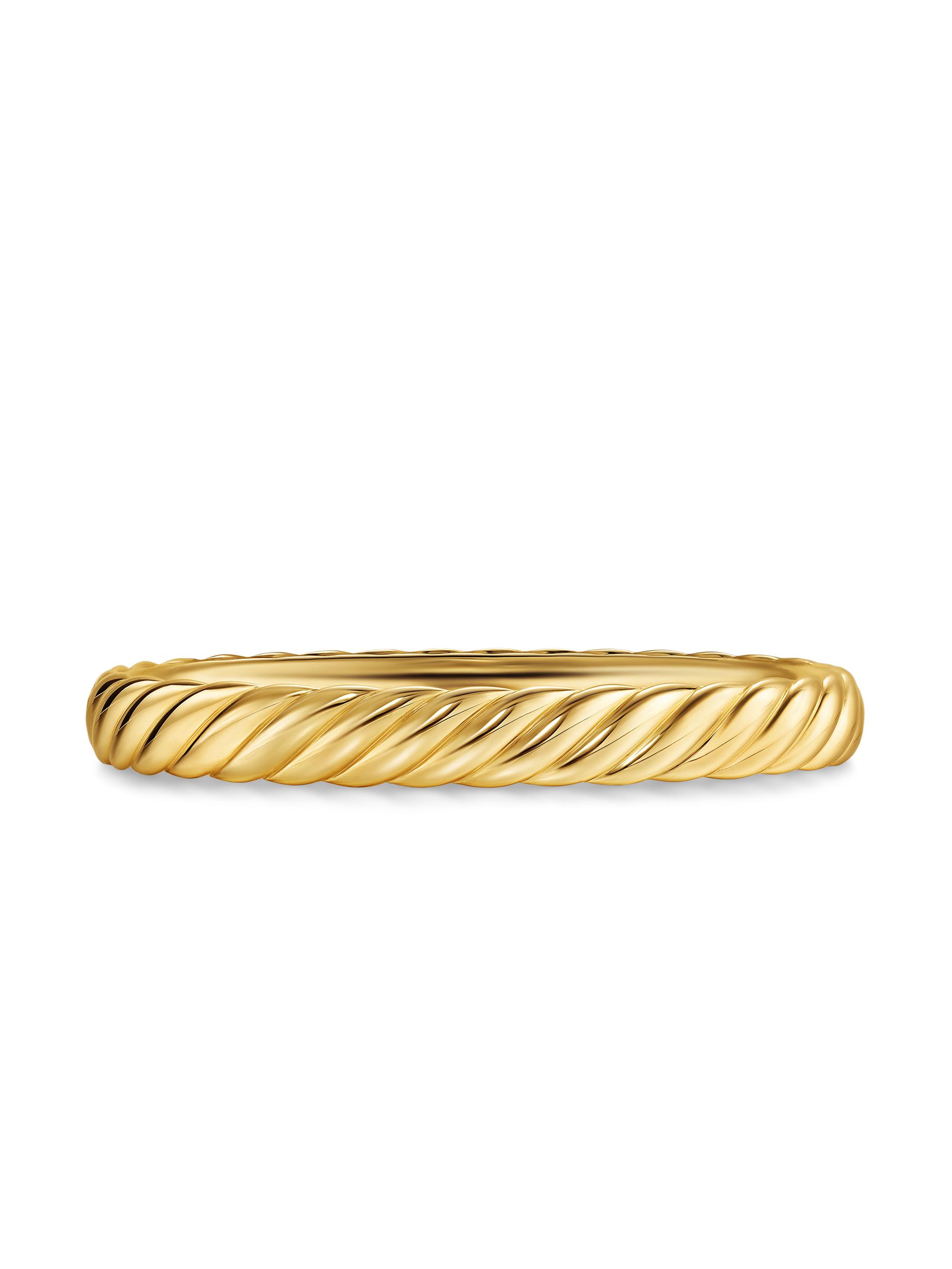 David Yurman Women's Sculpted Cable Bangle Bracelet in 18K Yellow Gold, 8MM - Gold