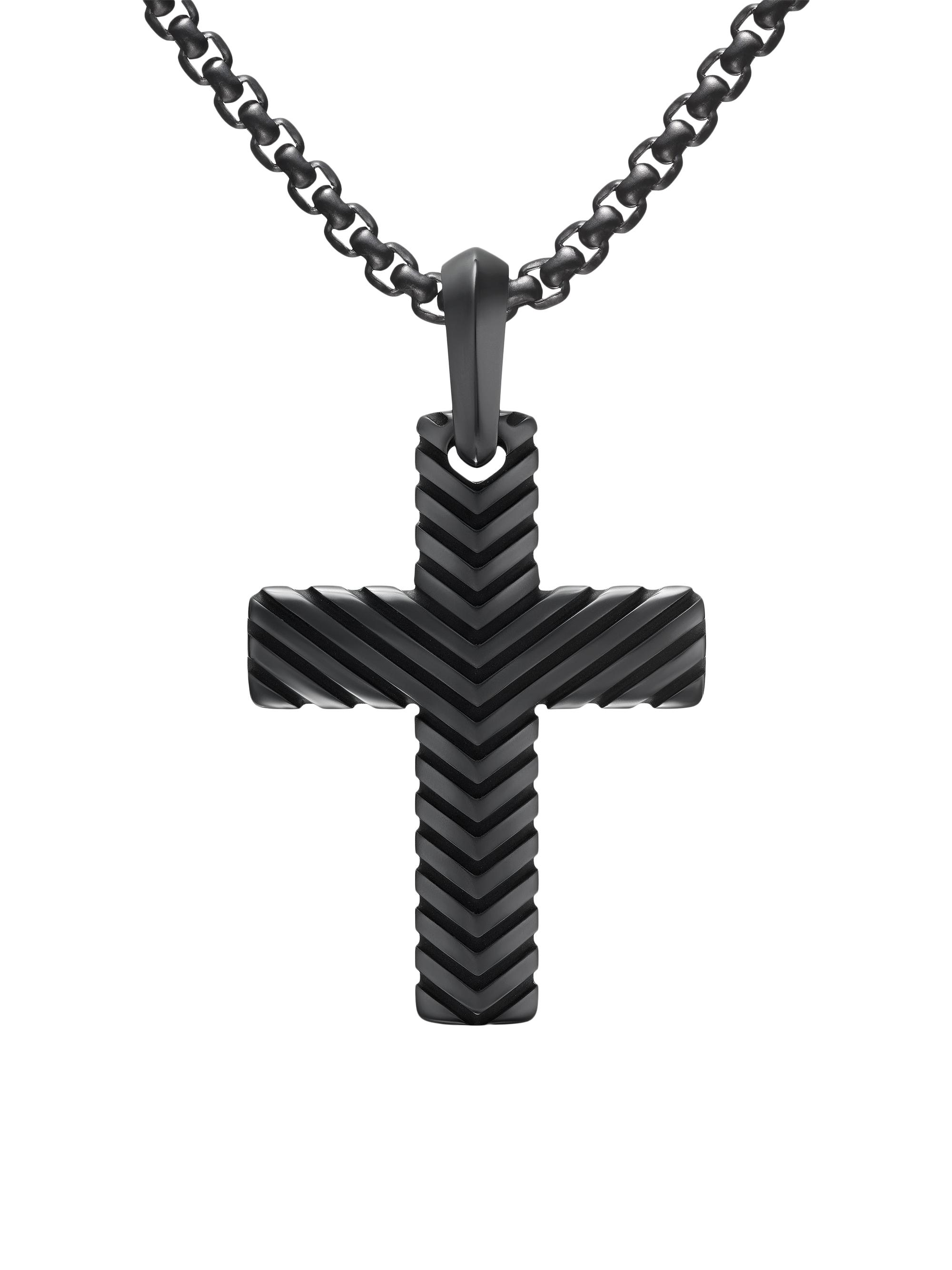 David Yurman DY Helios™ Cross Pendant in Black Titanium | Saks