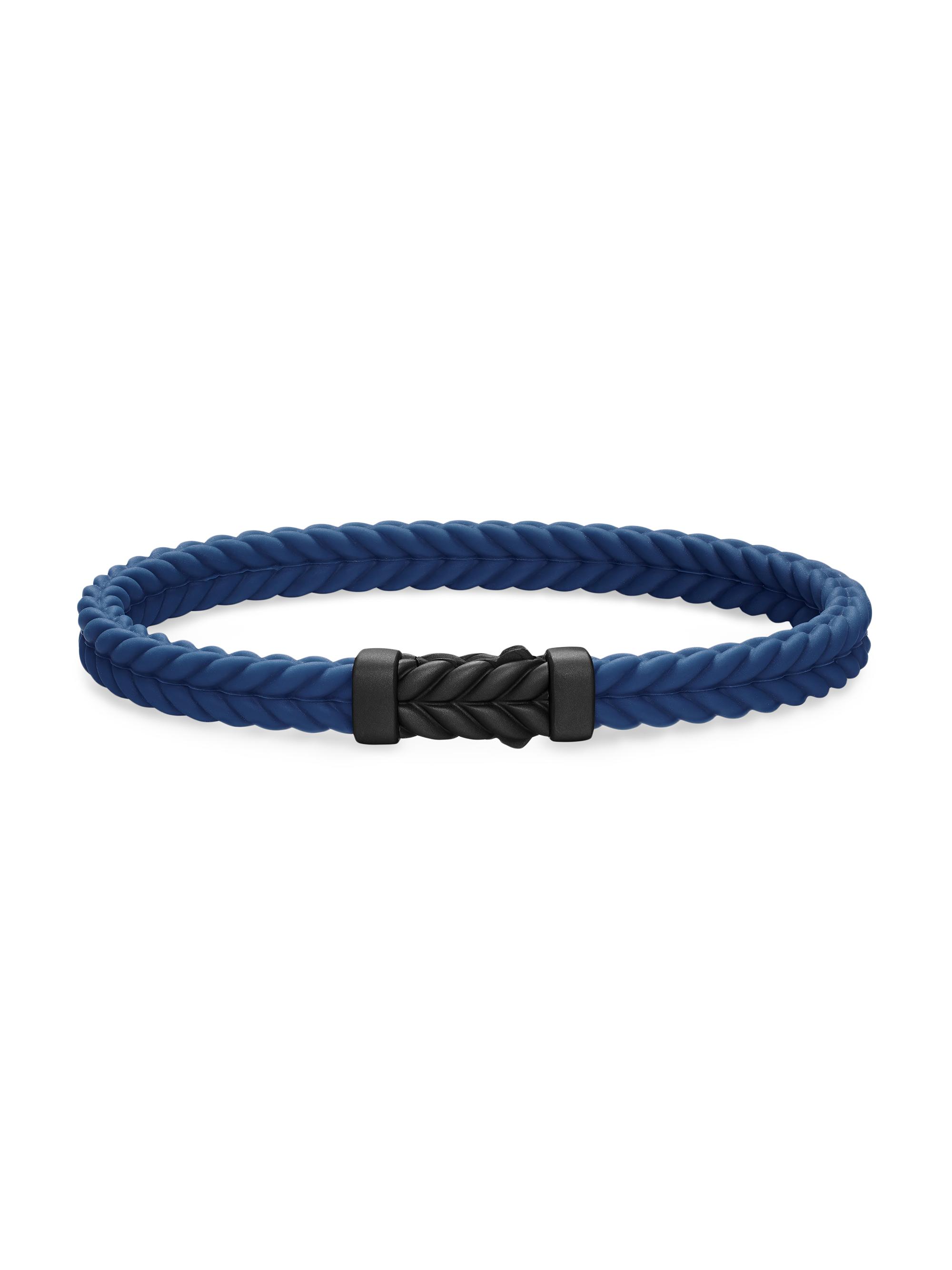 David Yurman Men's Chevron Rubber Bracelet - Black
