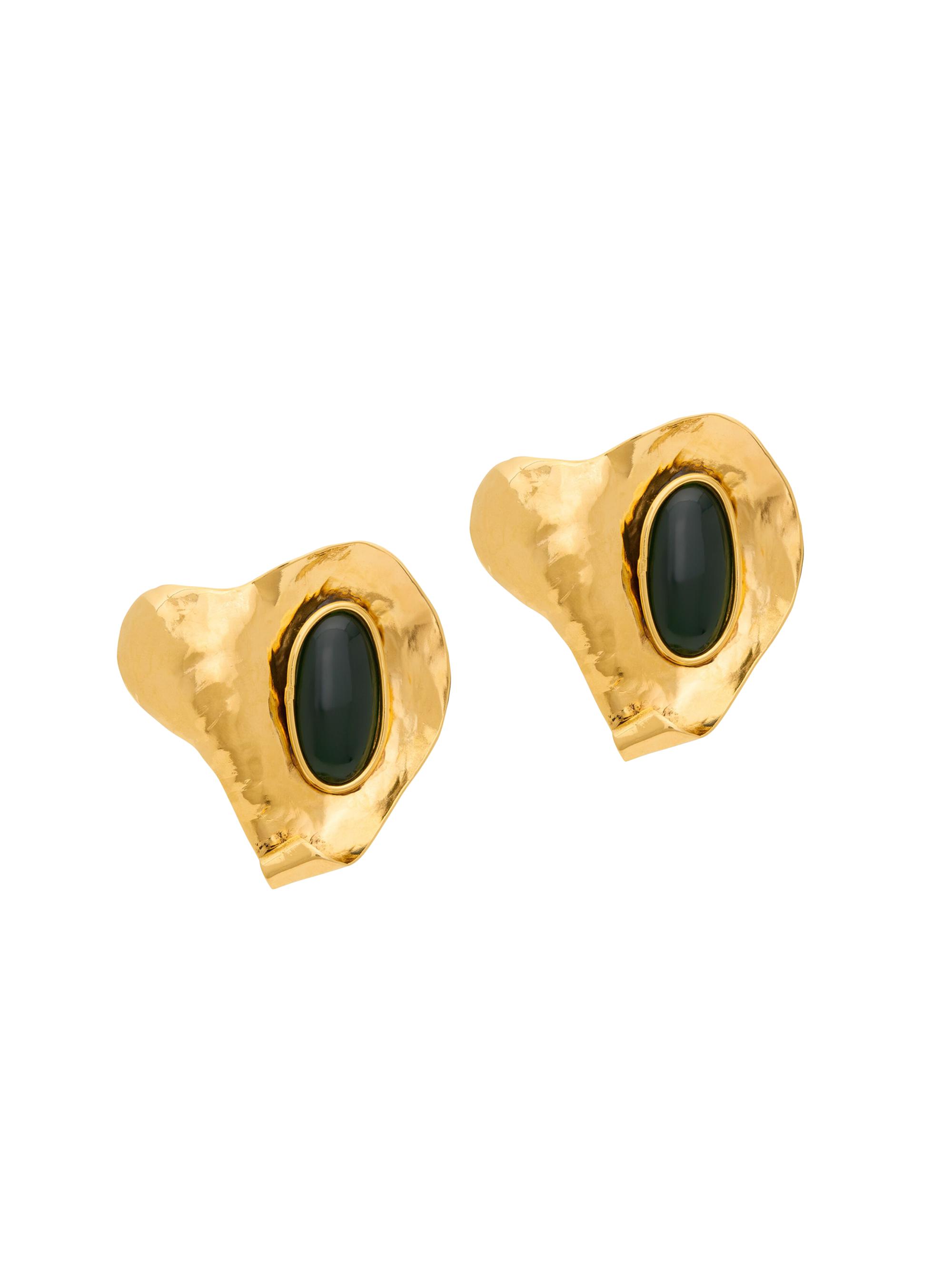 Saint Laurent Women's Petal Earrings in Resin and Metal - Gold