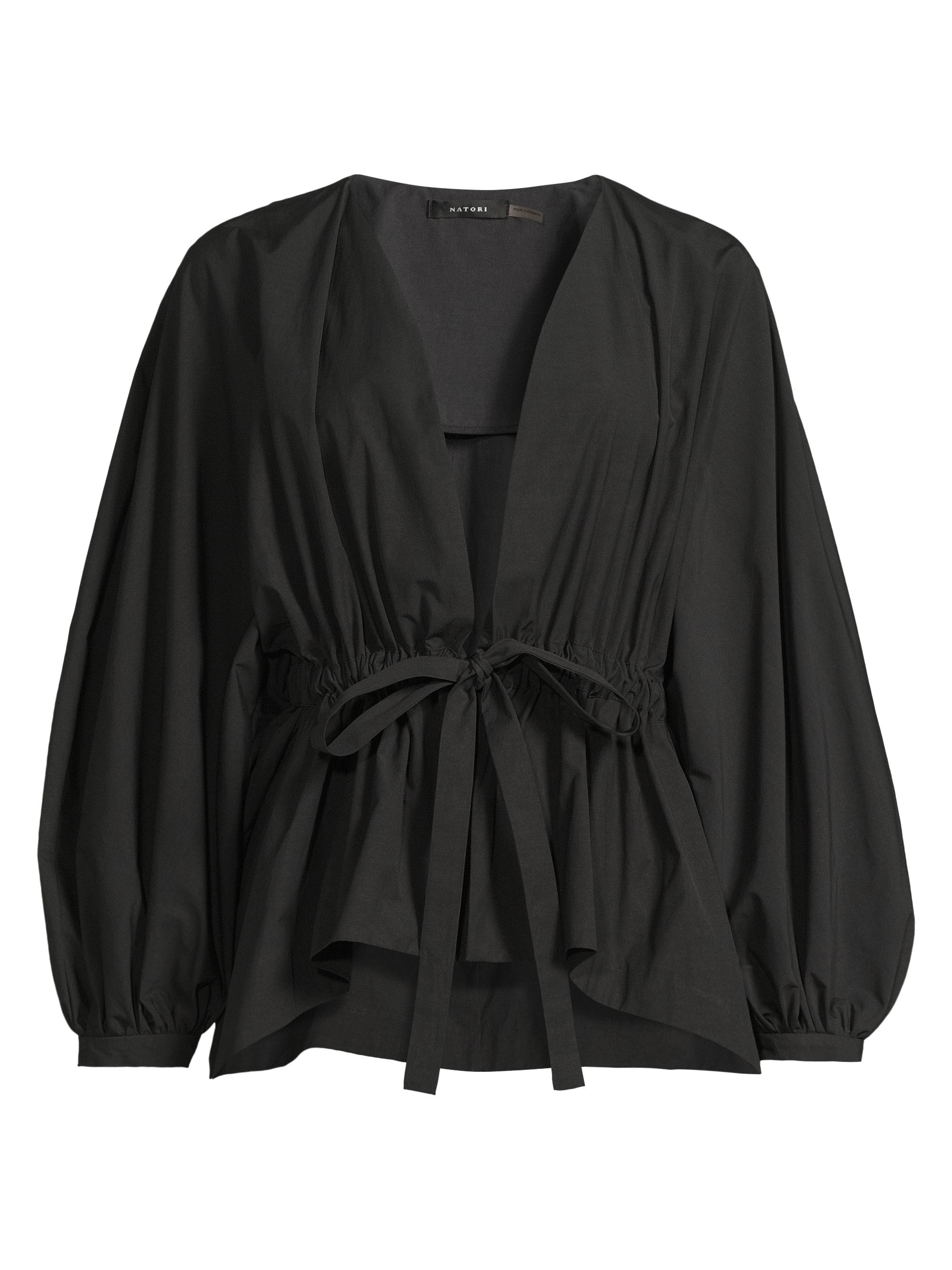 Natori Women's Voluminous Puff-Sleeve Jacket - Black