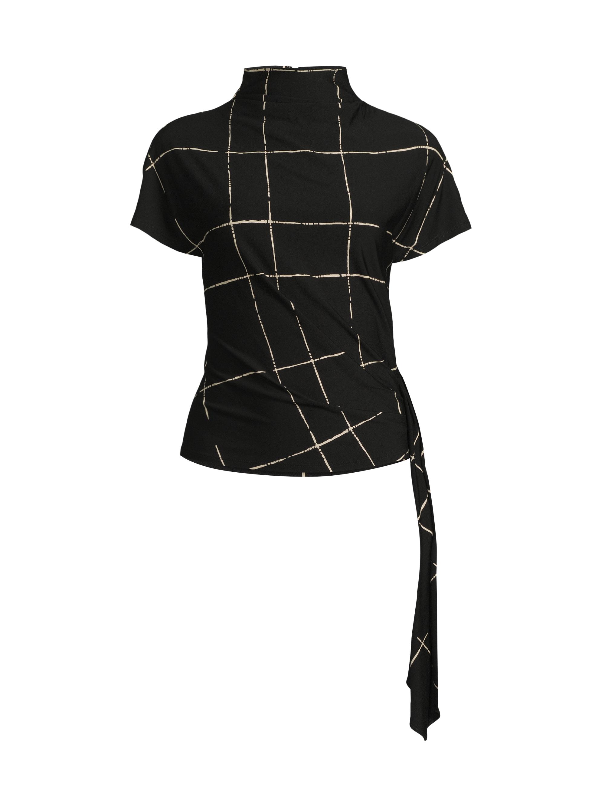 Natori Women's Cascade Grid Top - Black