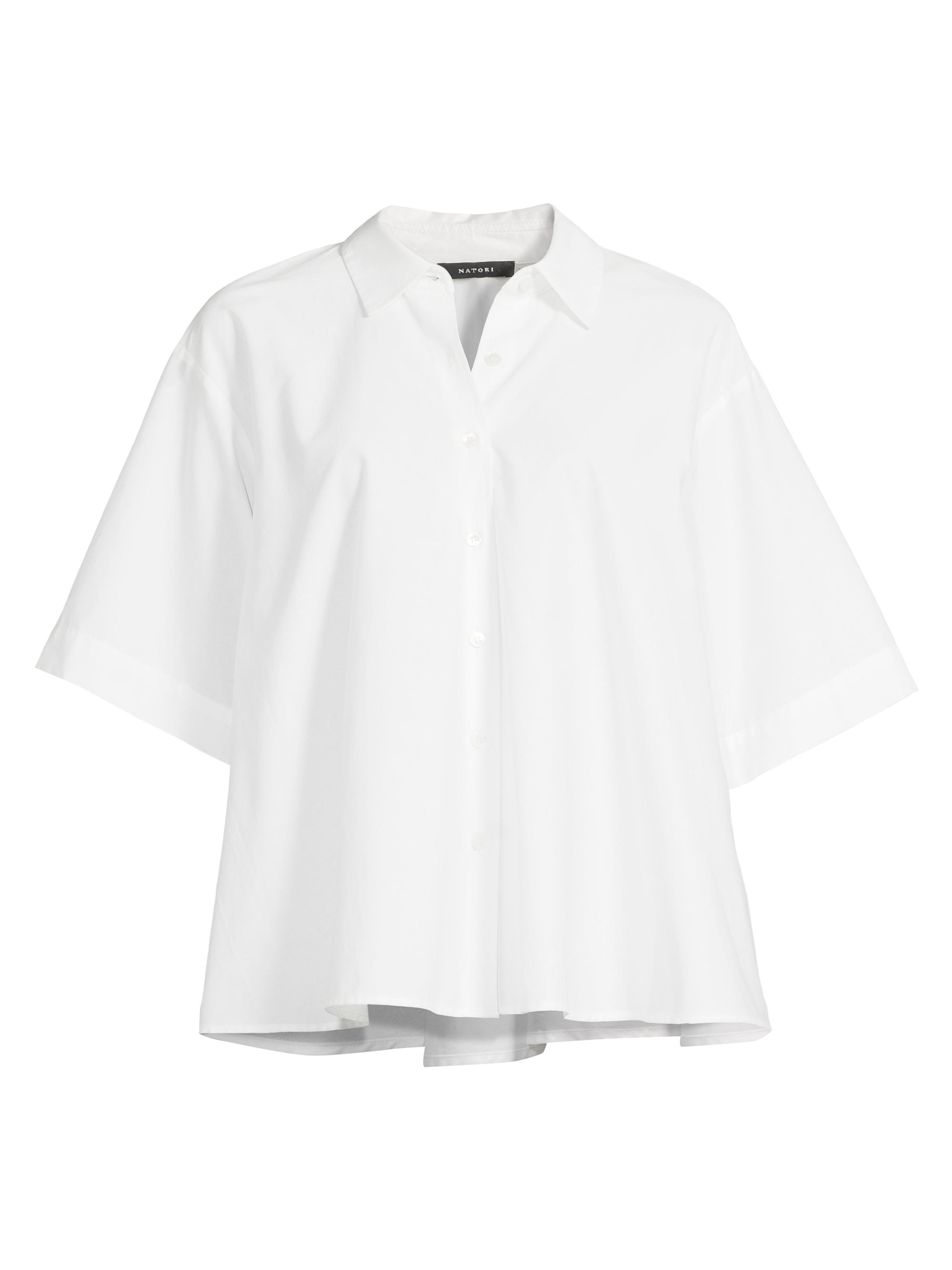 Natori Women's Trapeze Cotton Poplin Shirt - White