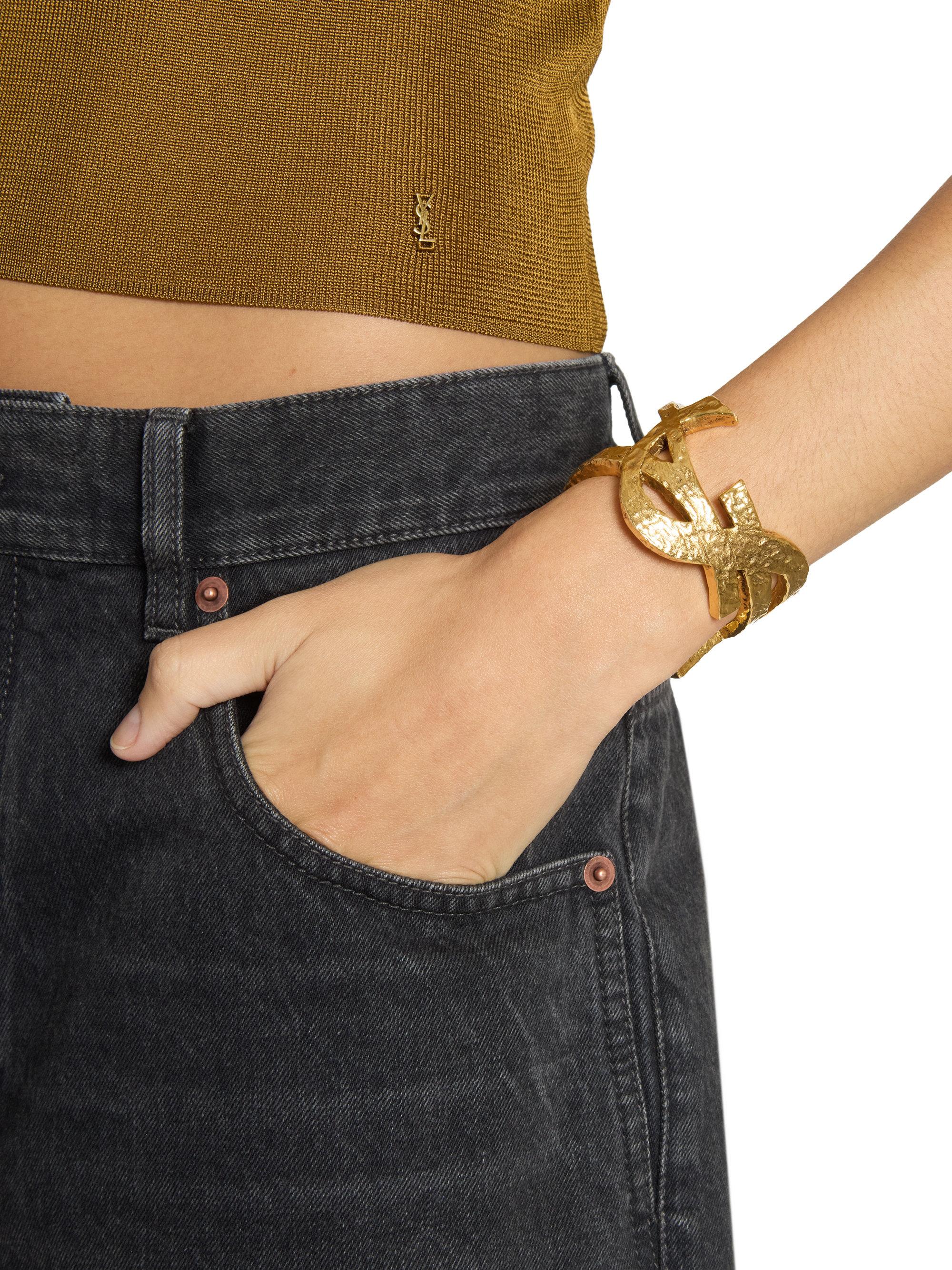 Saint Laurent Cassandre Cuff in Metal | Saks Fifth Avenue