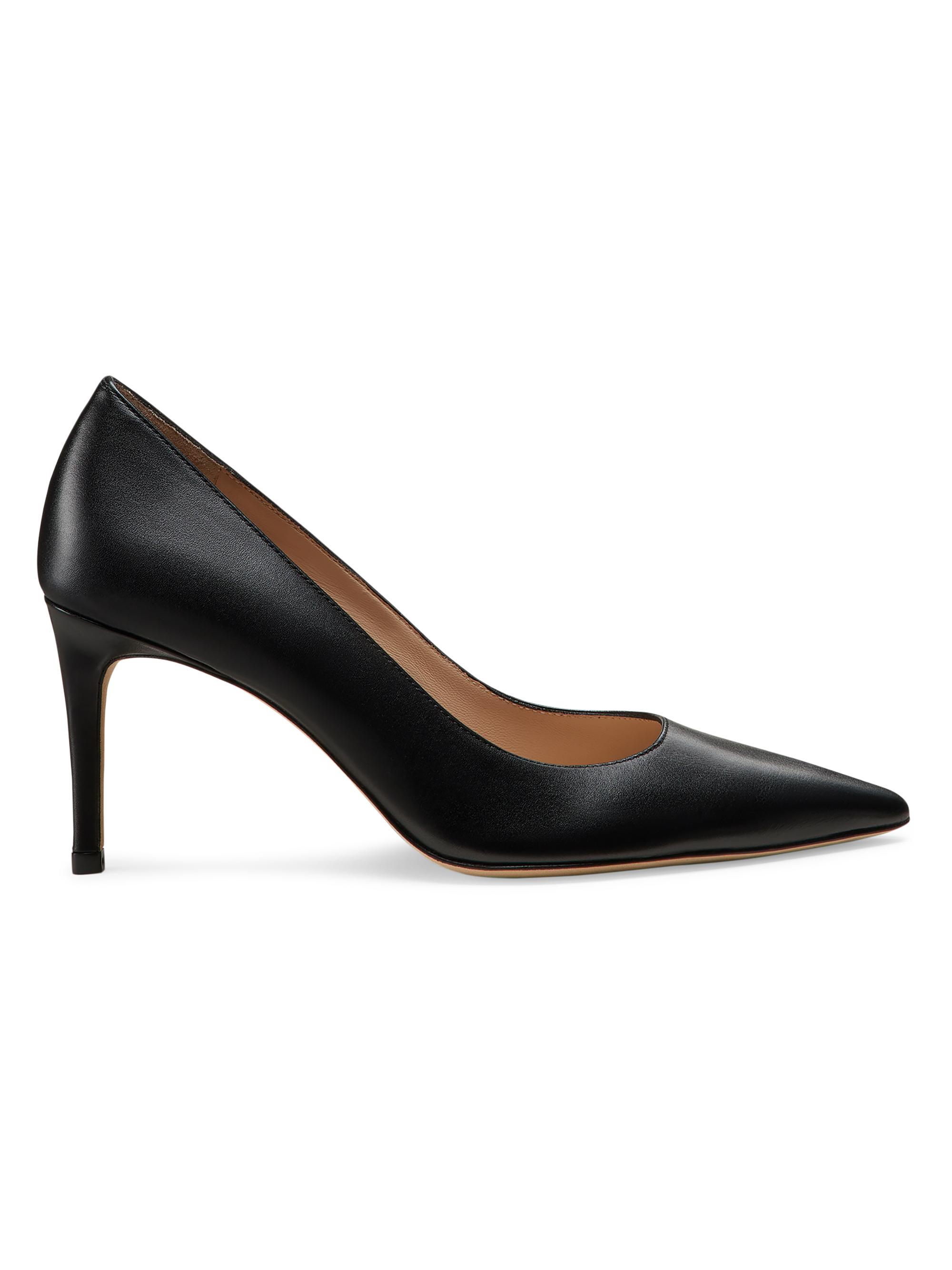 Stuart Weitzman Women's Stuart Power 75MM Leather Pumps - Black