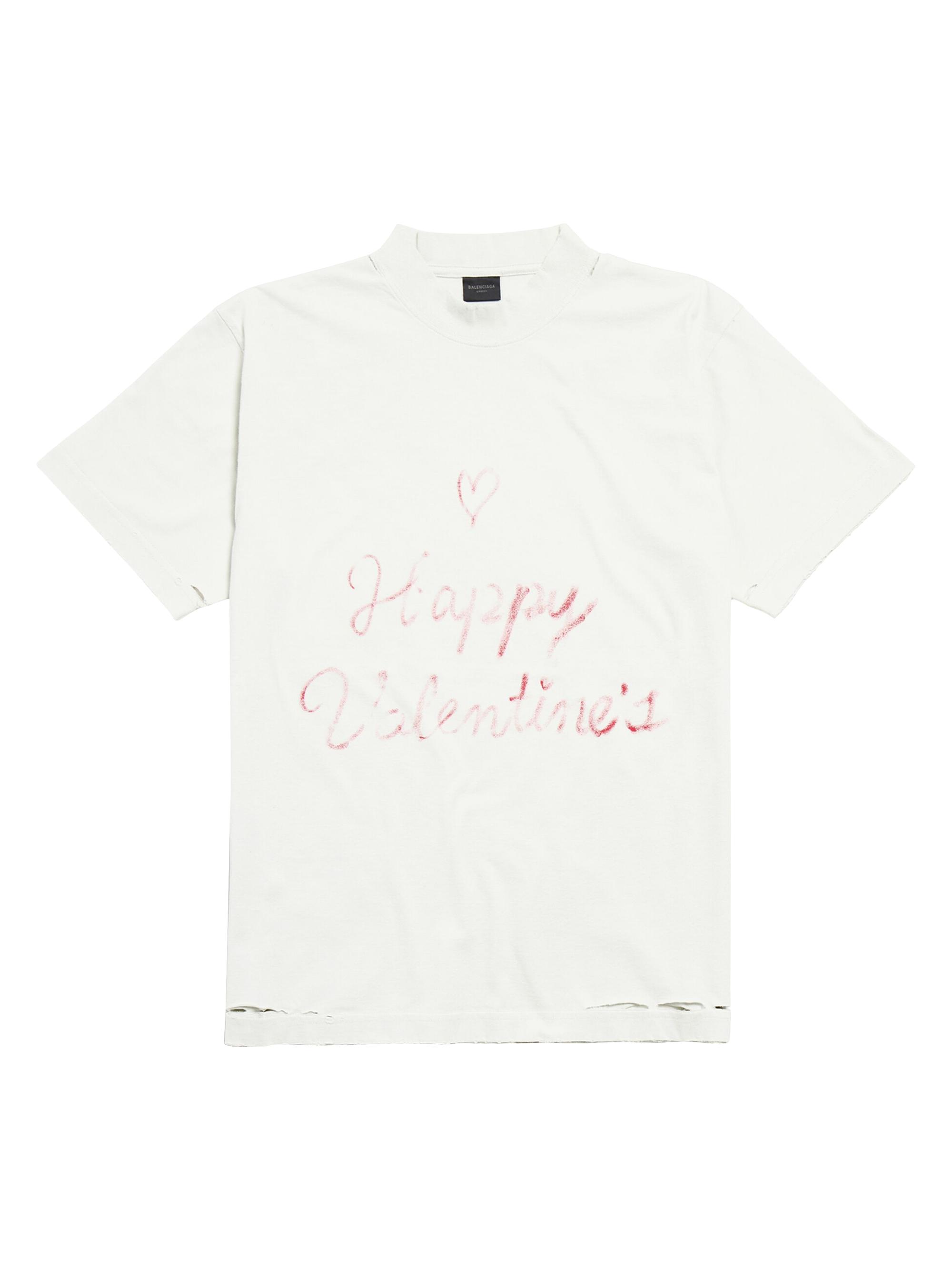 Balenciaga Women's Lipstick Valentines T-Shirt Small Fit - White