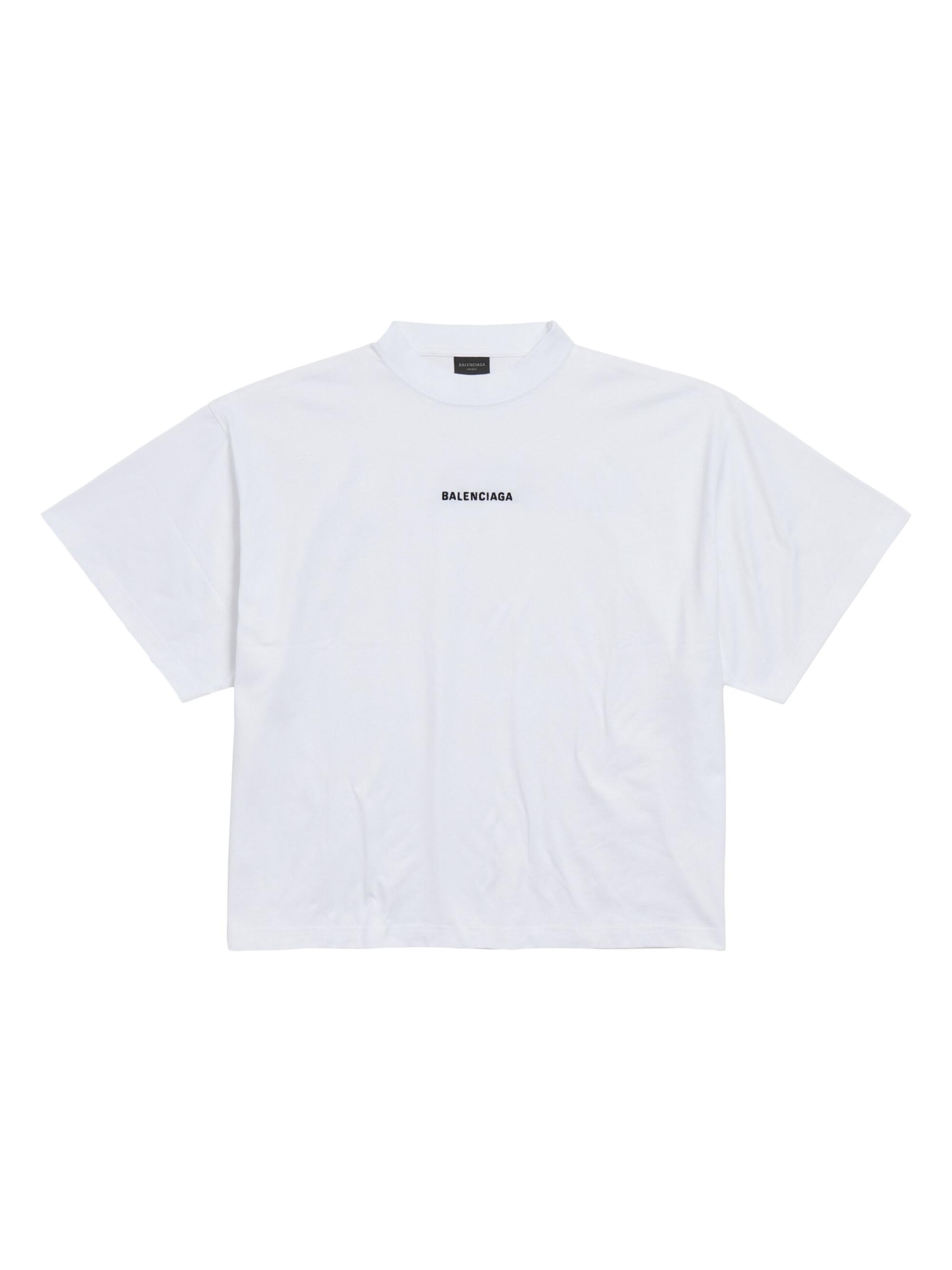 Balenciaga Women's Back Cropped T-Shirt - White Black