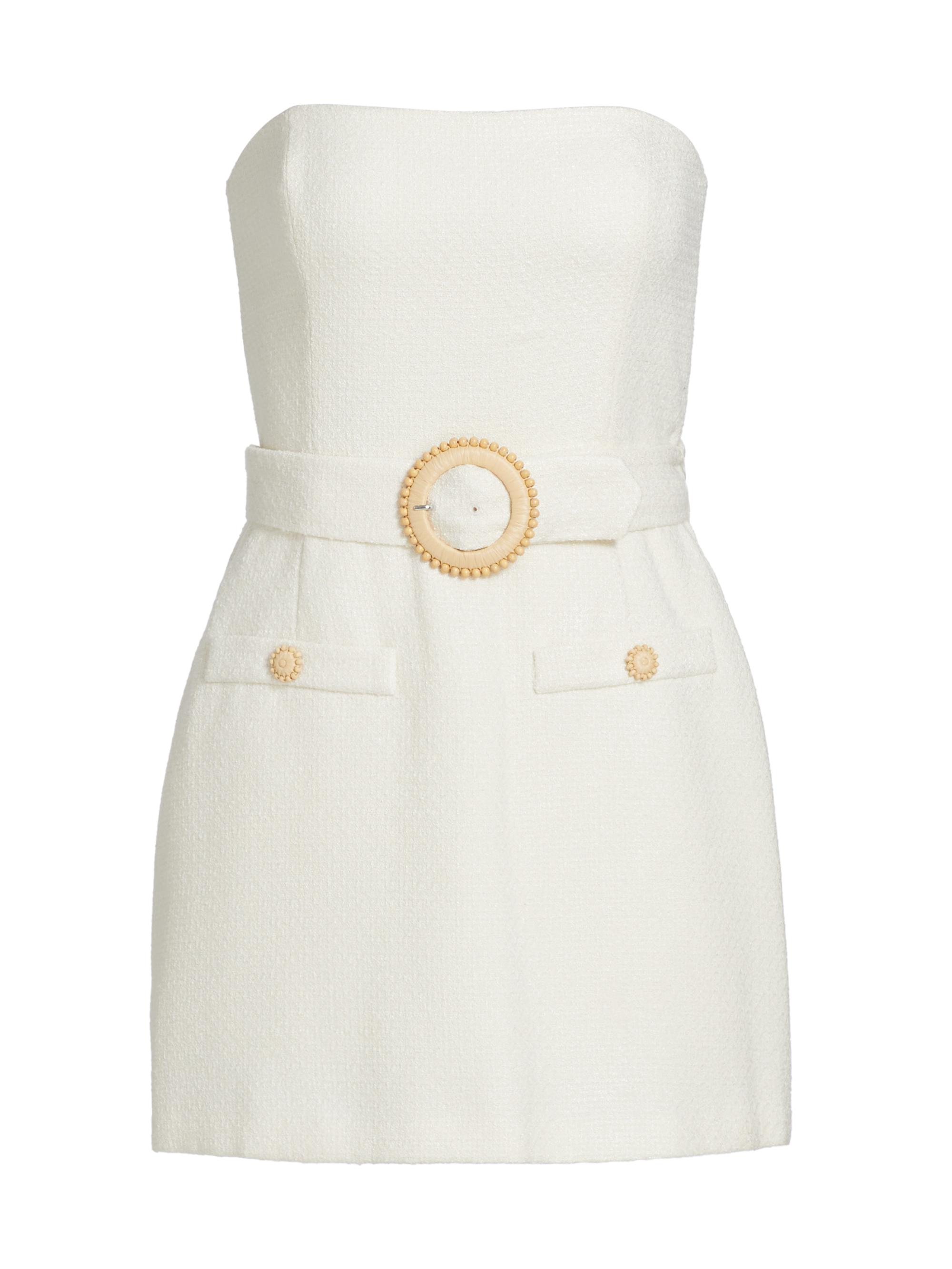 Amanda Uprichard Women's Gramercy Strapless Skort Romper - Ecru