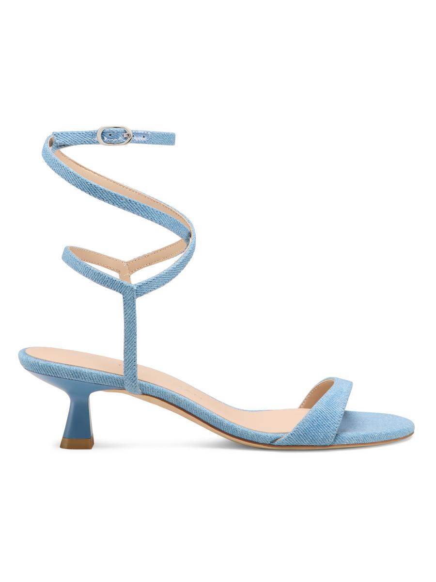 Stuart Weitzman Nudist 50MM Wrap Denim Sandals | Saks Fifth