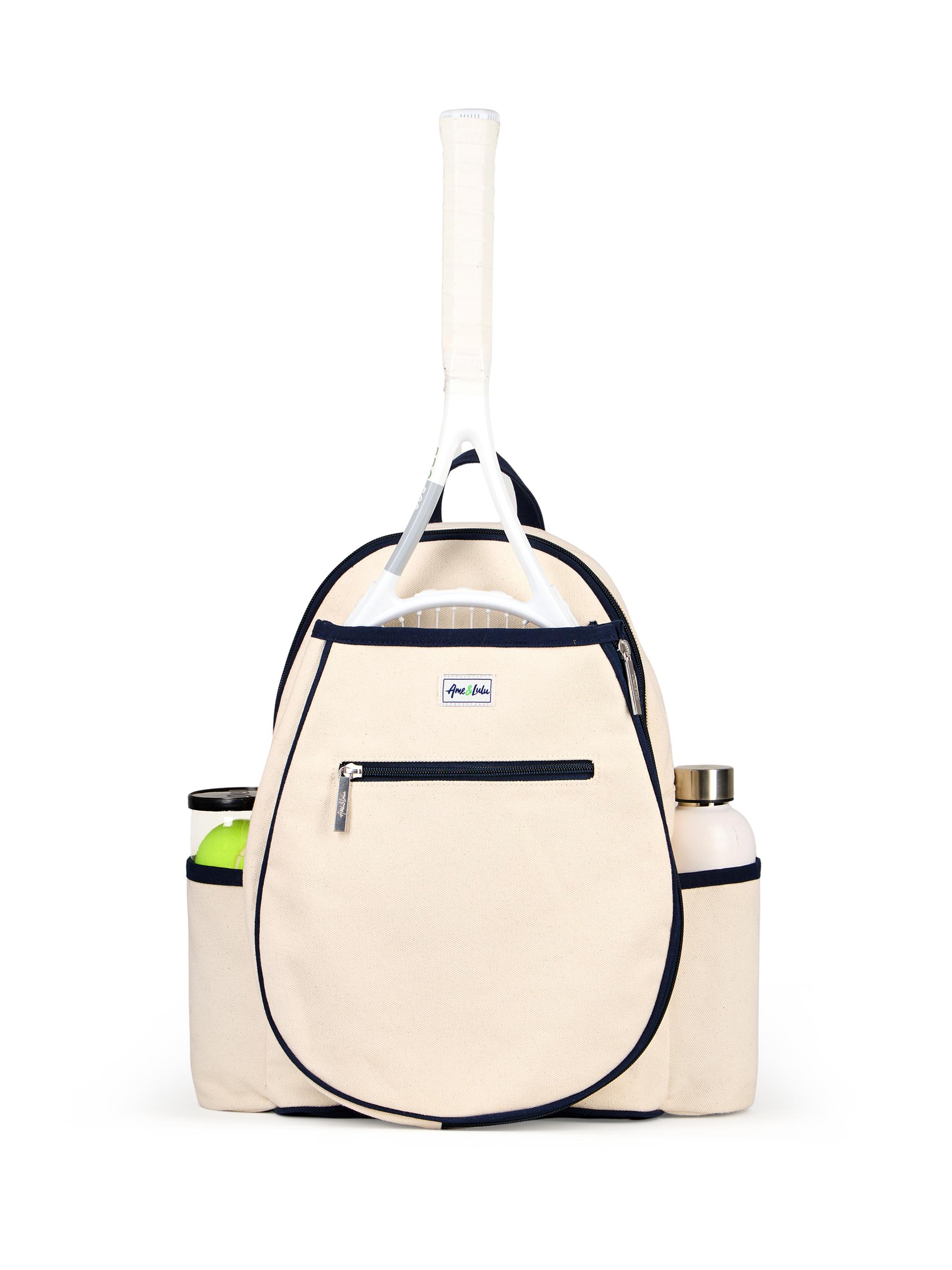Ame & Lulu Women's Hamptons Tennis Backpack 2.0 - Natural Navy