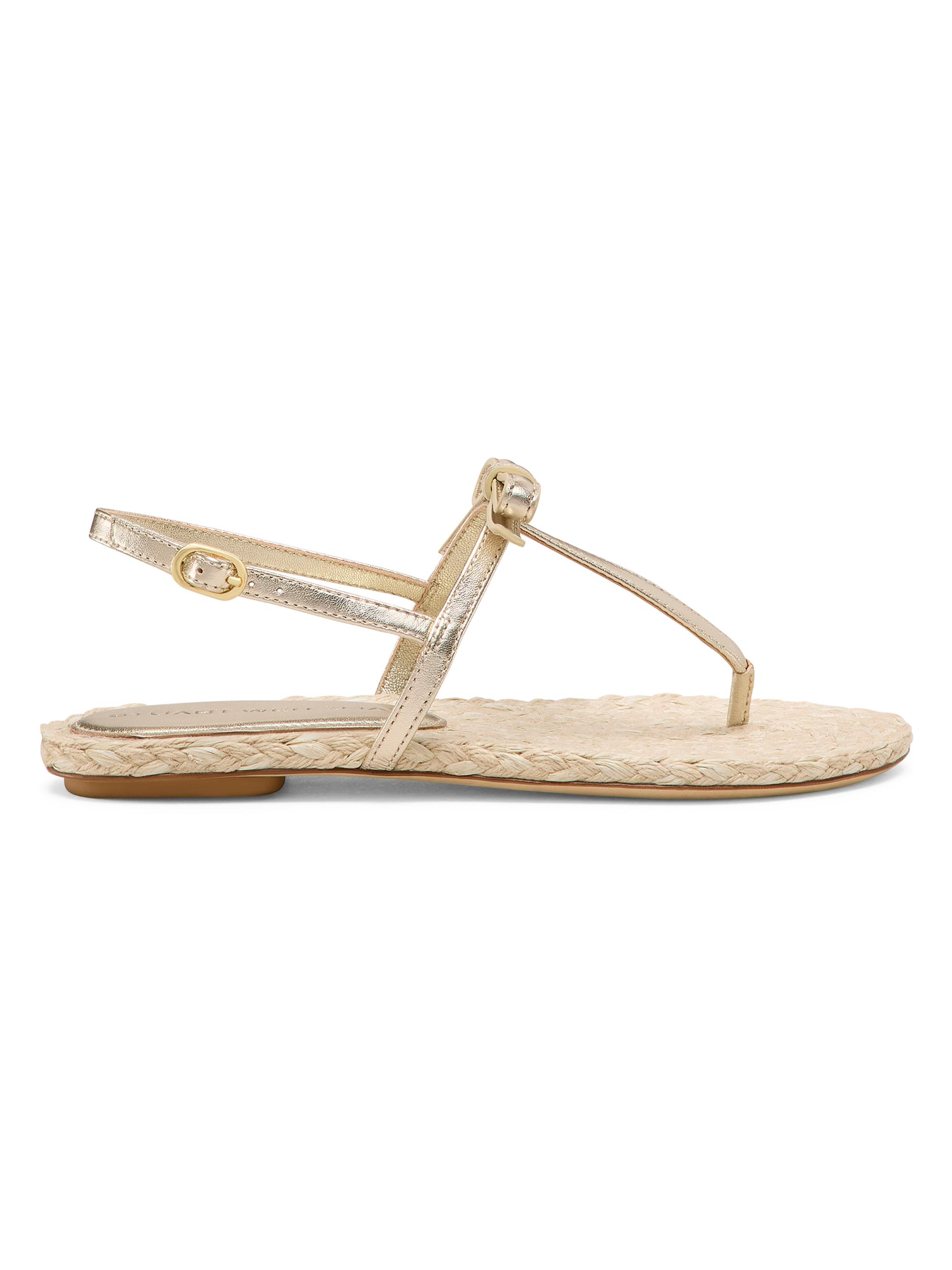 Stuart Weitzman Women's Felicity Flat Espadrille Sandals - Light Gold Natural