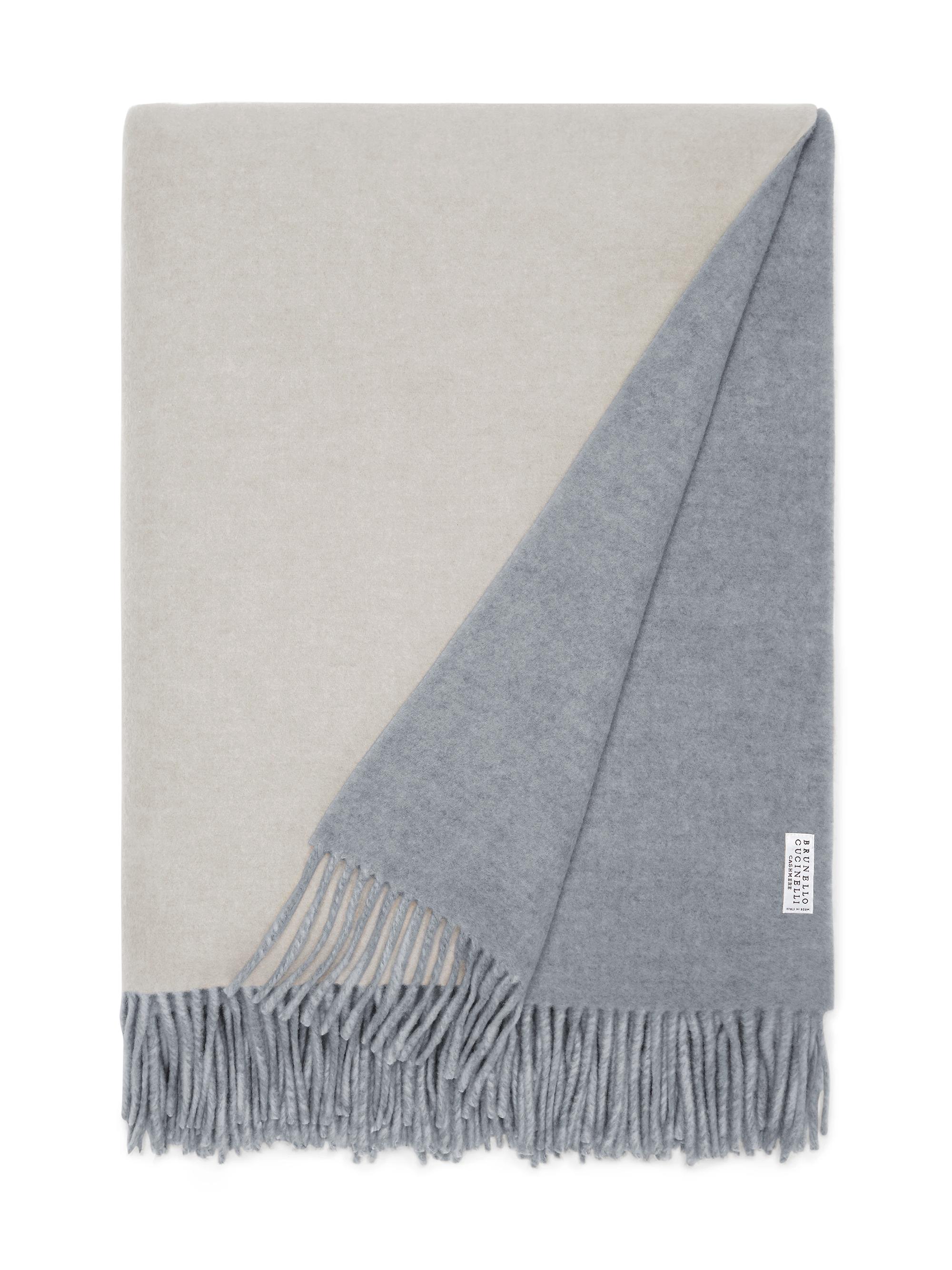 Brunello Cucinelli Cashmere Double Cloth Throw with Fringe - Brown