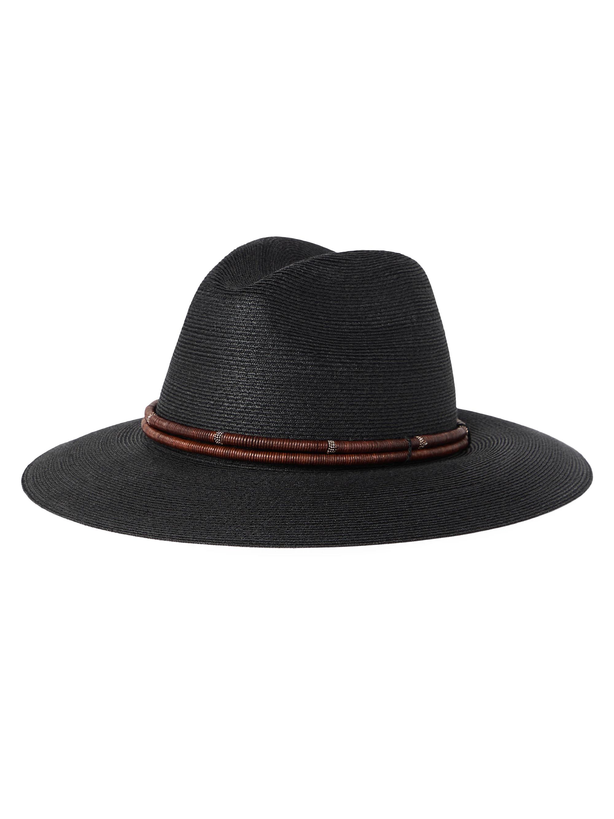Brunello Cucinelli Women's Techno Hemp and Cotton Fedora Hat - Black