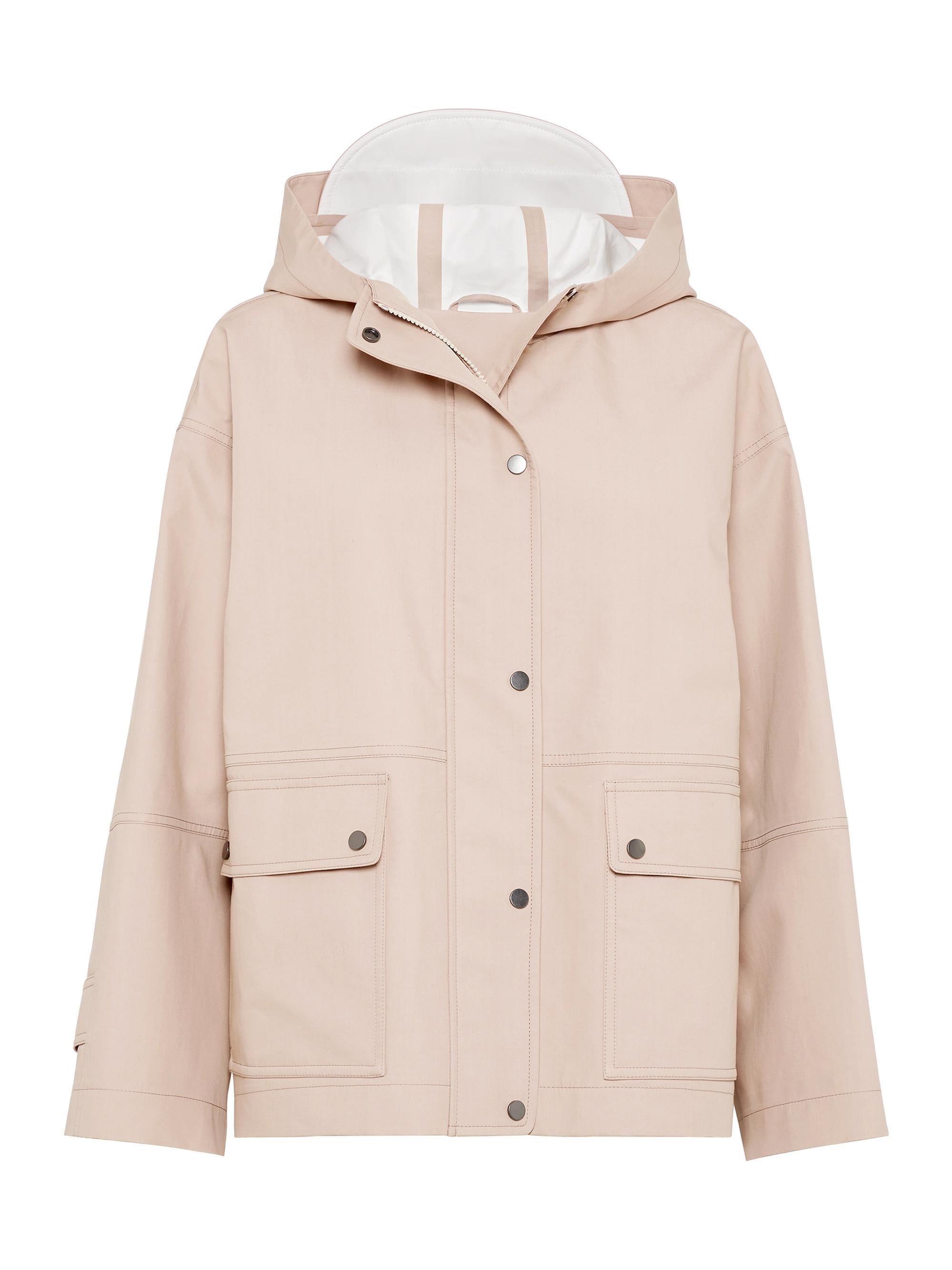 Brunello Cucinelli Women's Water Resistant Bonded Cotton Poplin Outerwear Jacket - Pink