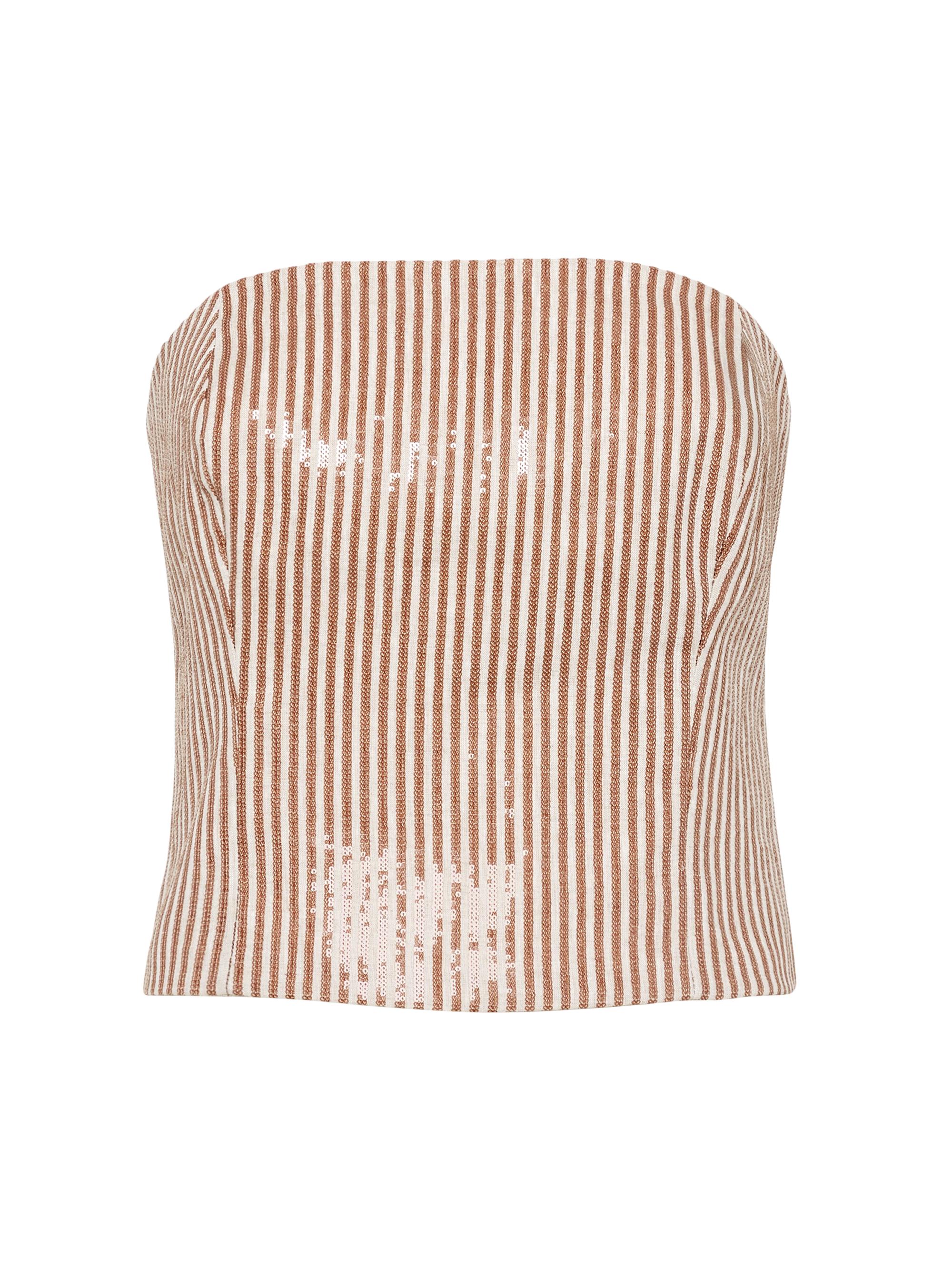 Brunello Cucinelli Women's Linen Bandeau Top - Beige