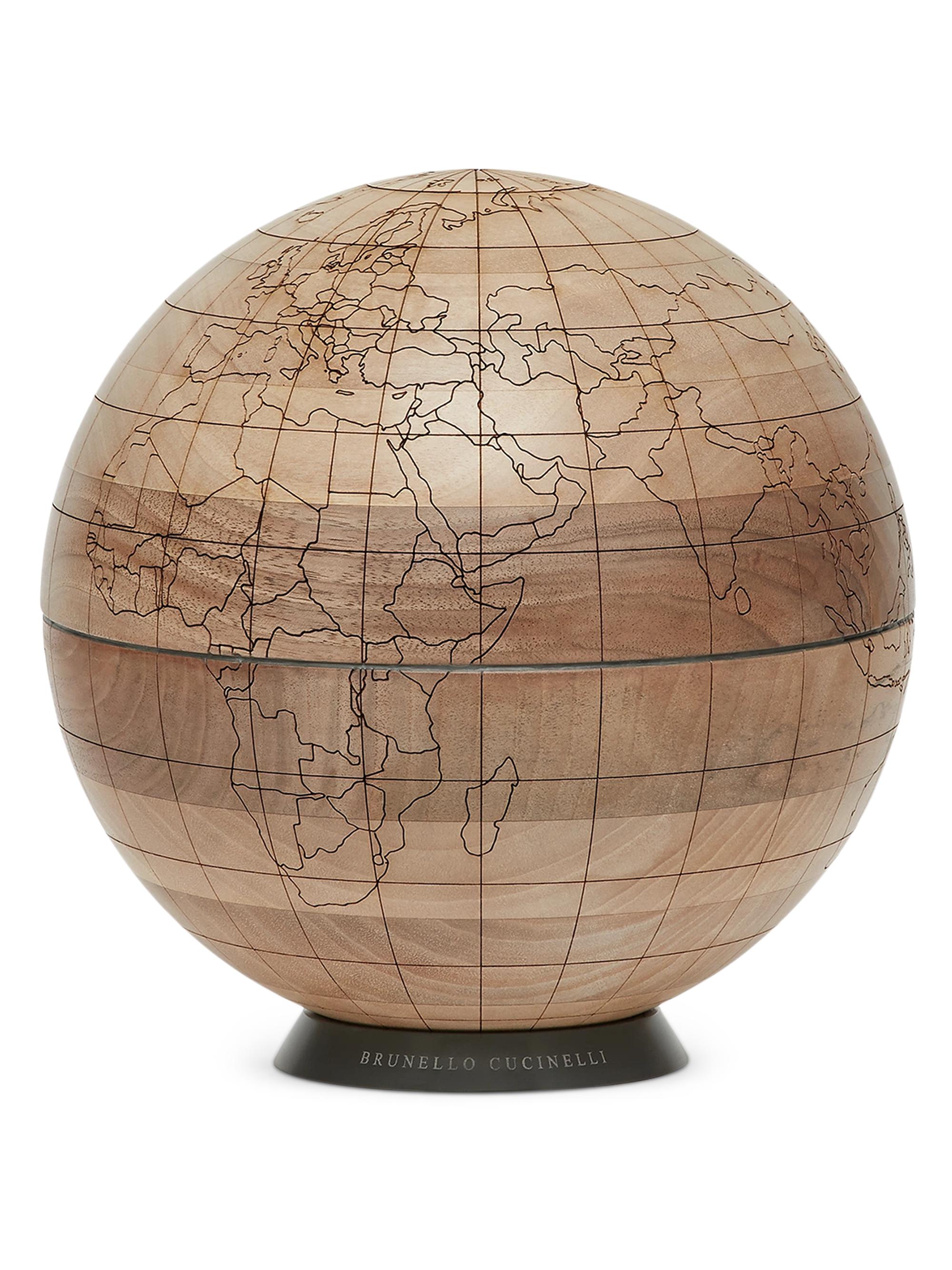 Brunello Cucinelli Walnut Wood and Krion Globe - Brown