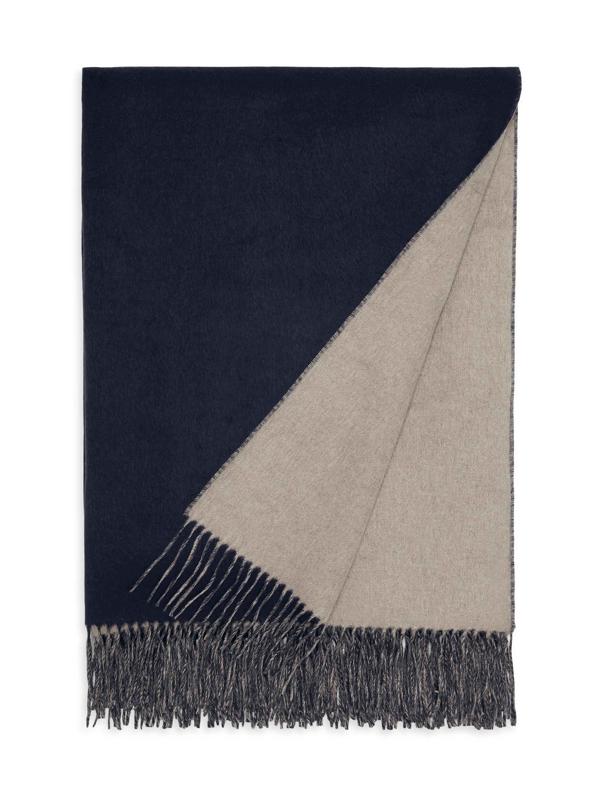 Brunello Cucinelli Silk Double Cloth Throw with Fringe - Grey