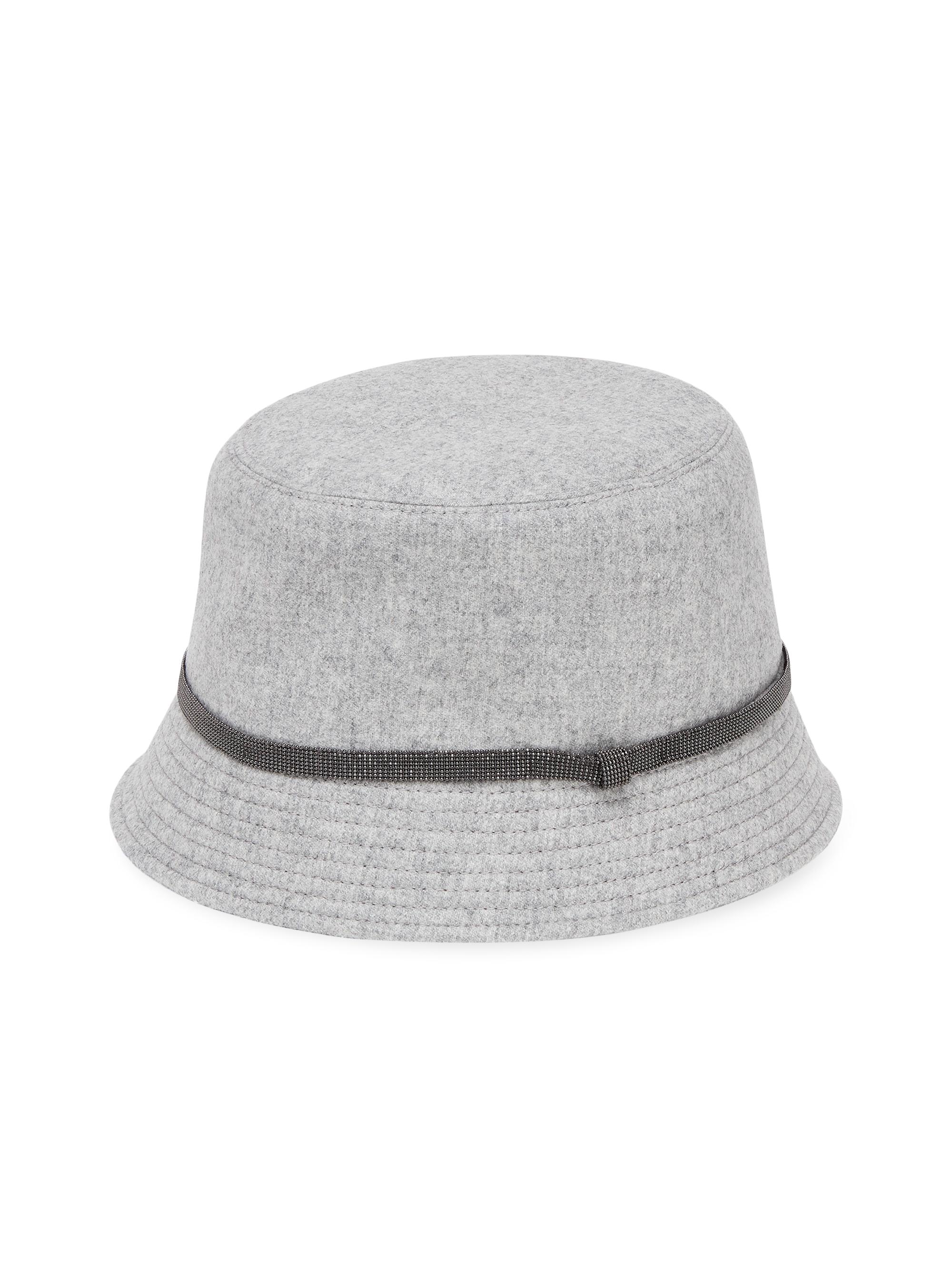 Brunello Cucinelli Women's Virgin Wool and Cashmere Flannel Bucket Hat - Light Grey