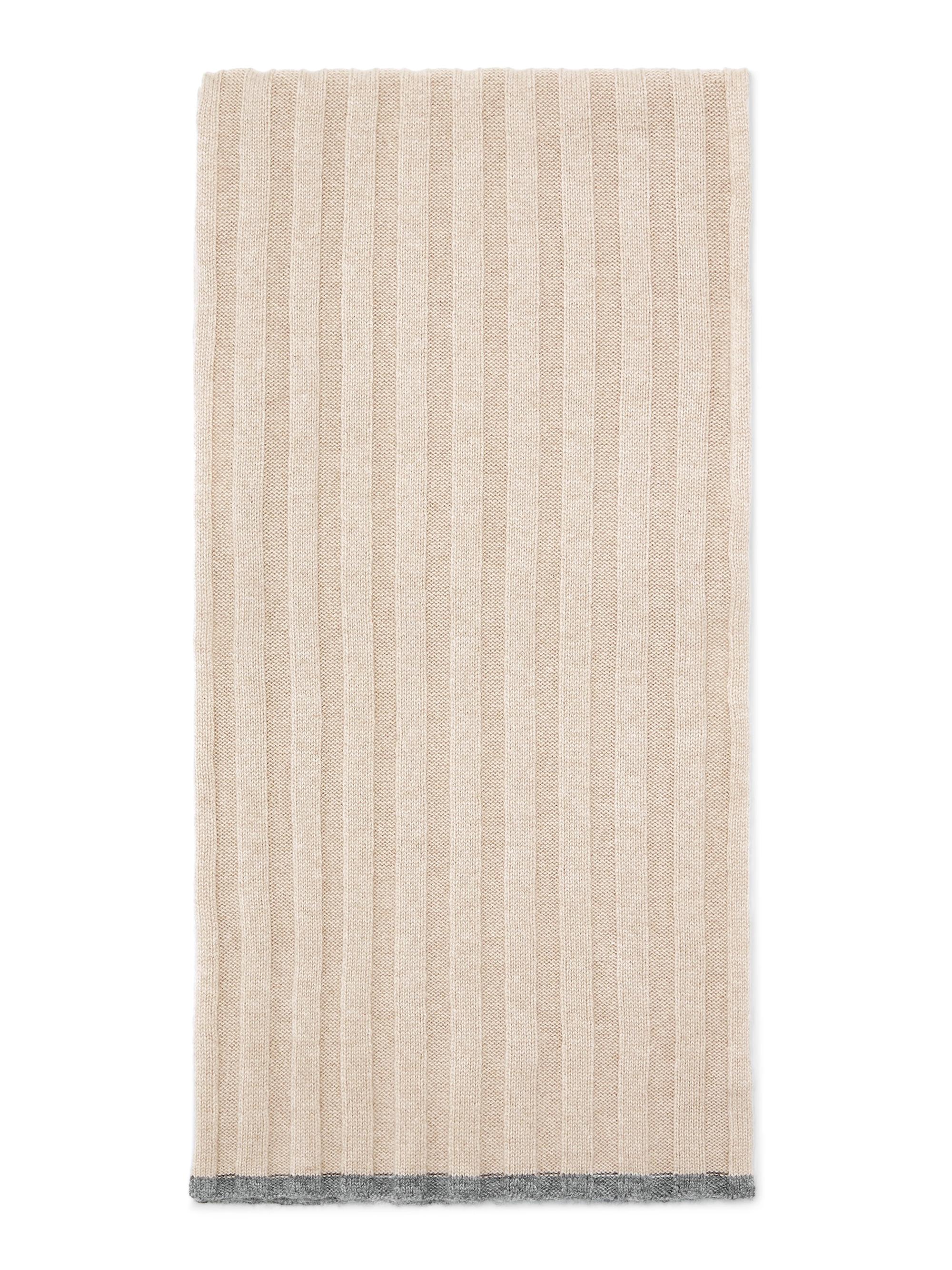 Brunello Cucinelli Men's Cashmere Rib Knit Scarf - Navy Blue