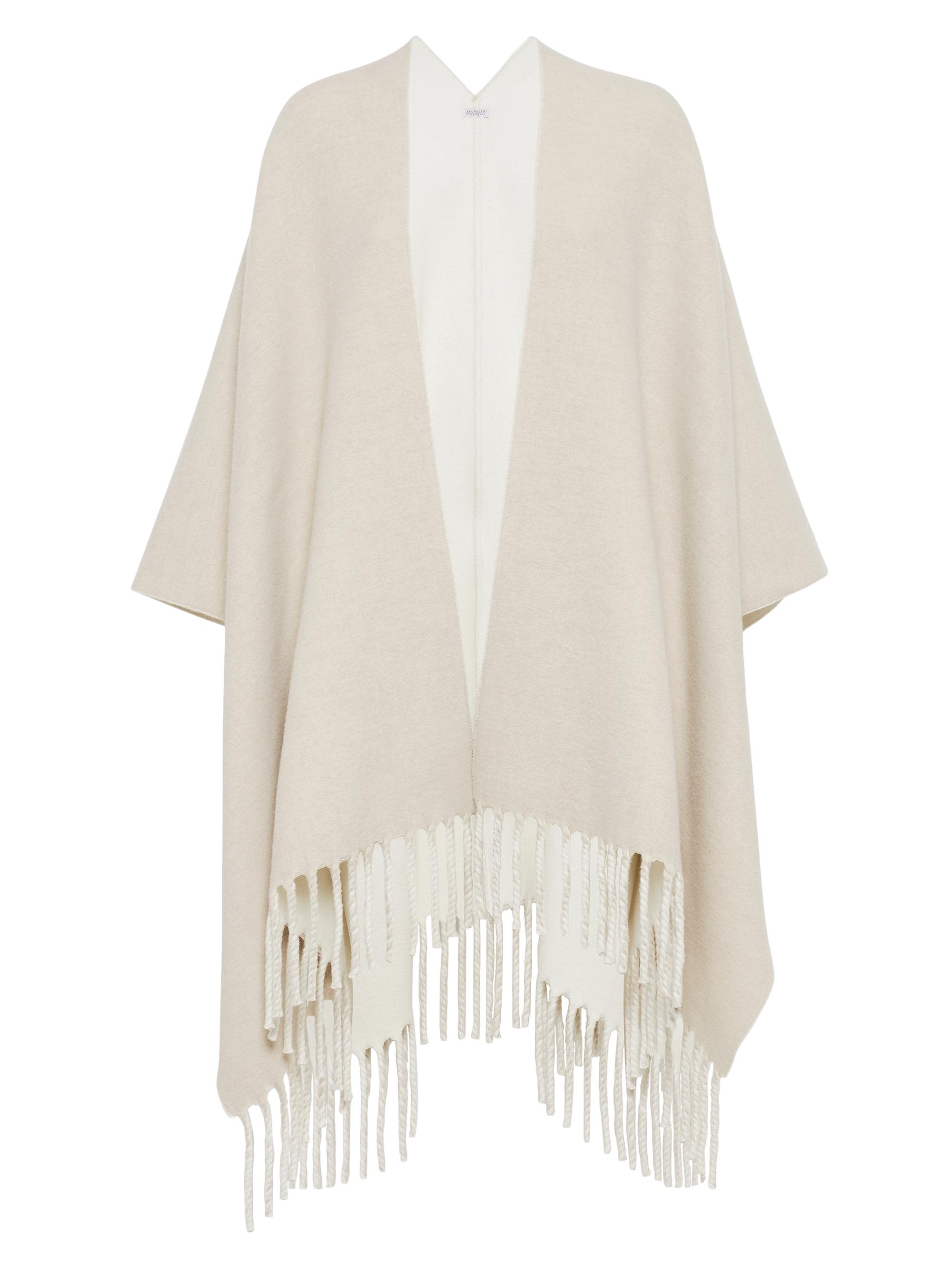 Brunello Cucinelli Women's Wool and Cashmere Reversible Double Knit Poncho - Anthracite