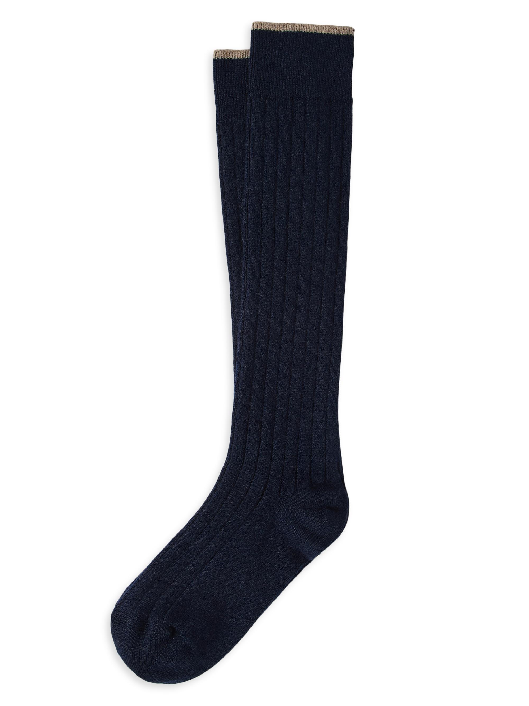 Brunello Cucinelli Men's Cashmere Rib Knit Socks - Dark Grey