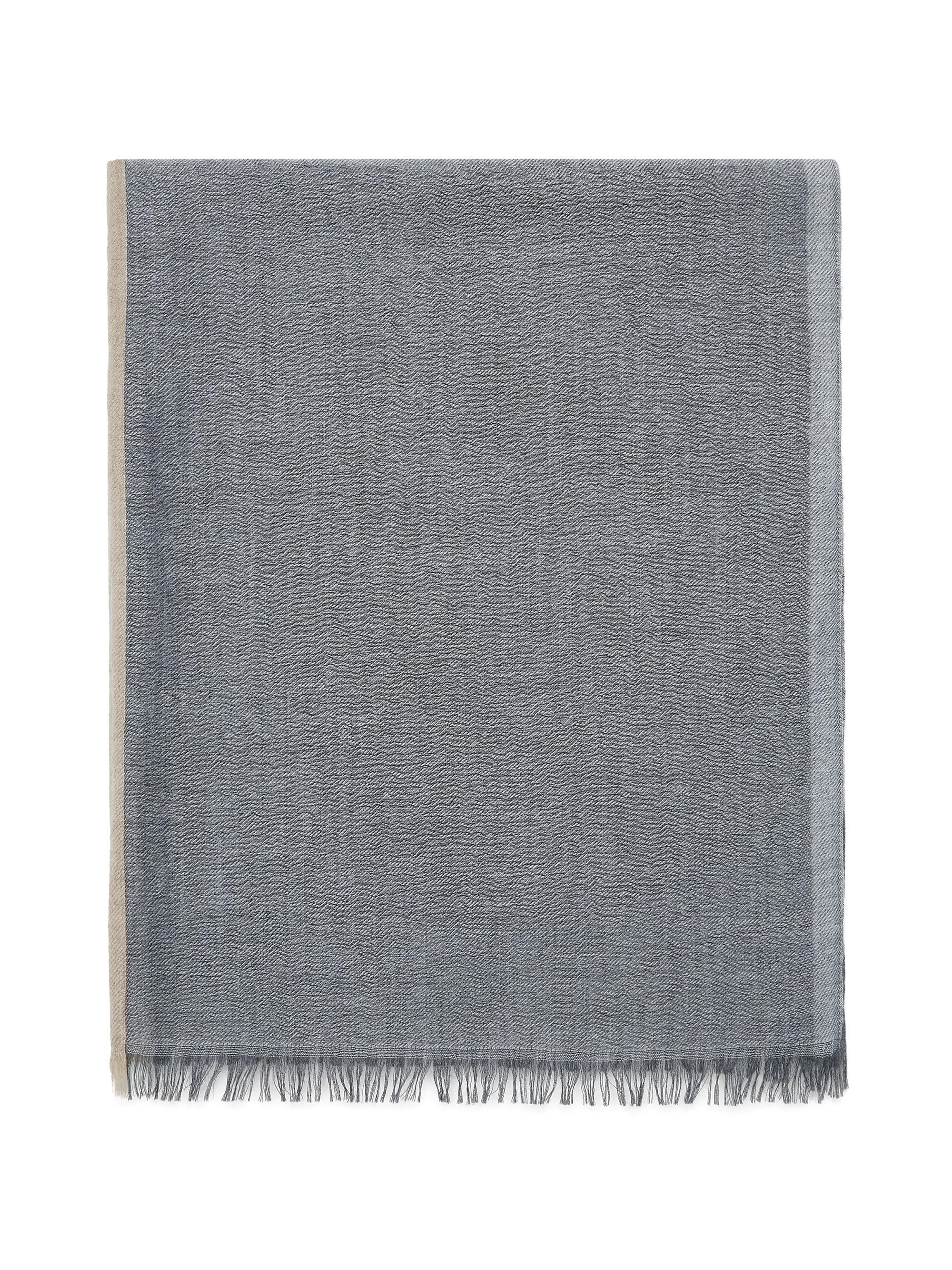 Brunello Cucinelli Men's Cashmere and Silk Color Block Scarf - Lead