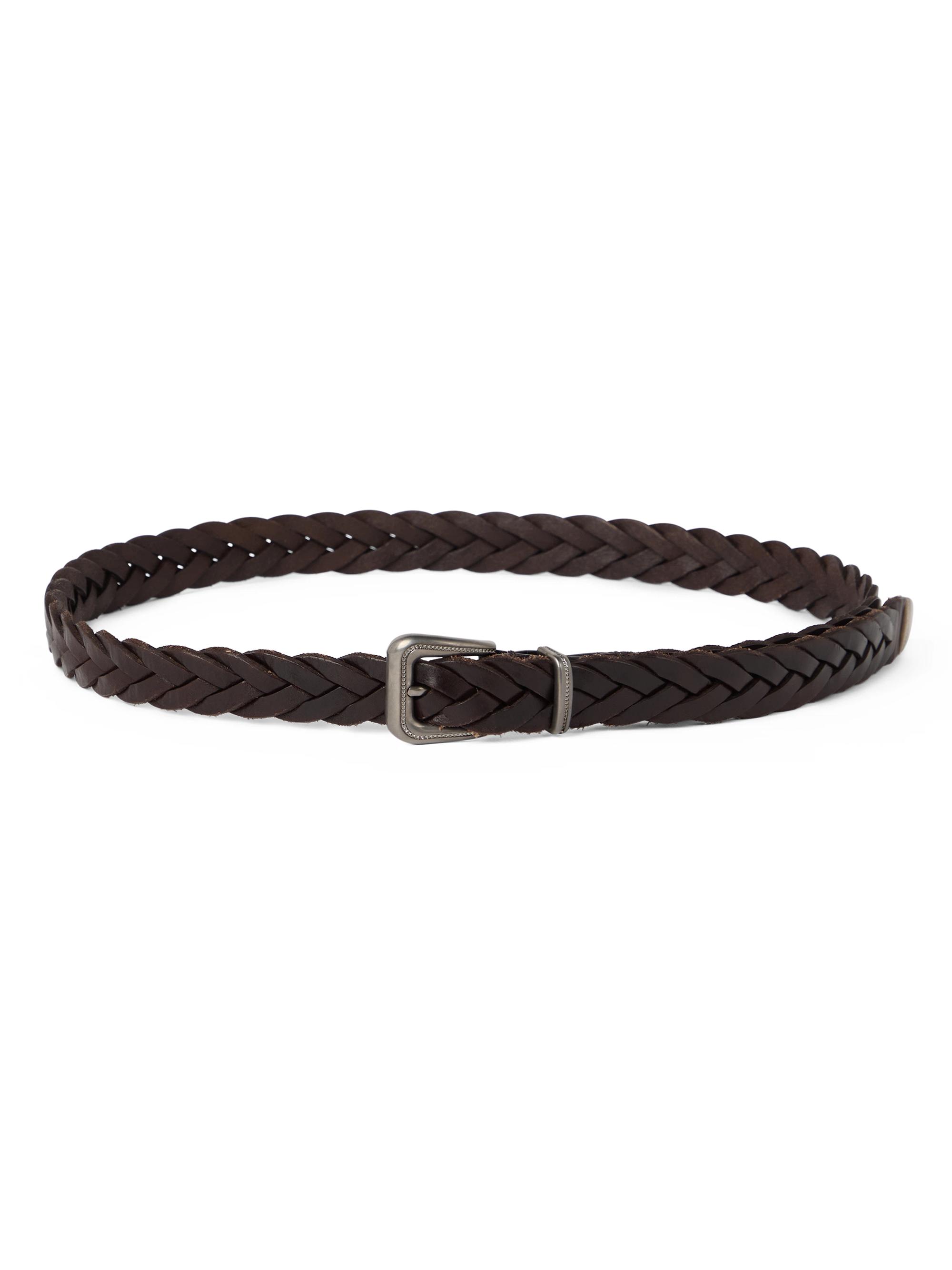Brunello Cucinelli Women's Braided Leather Belt with Monili - Brown