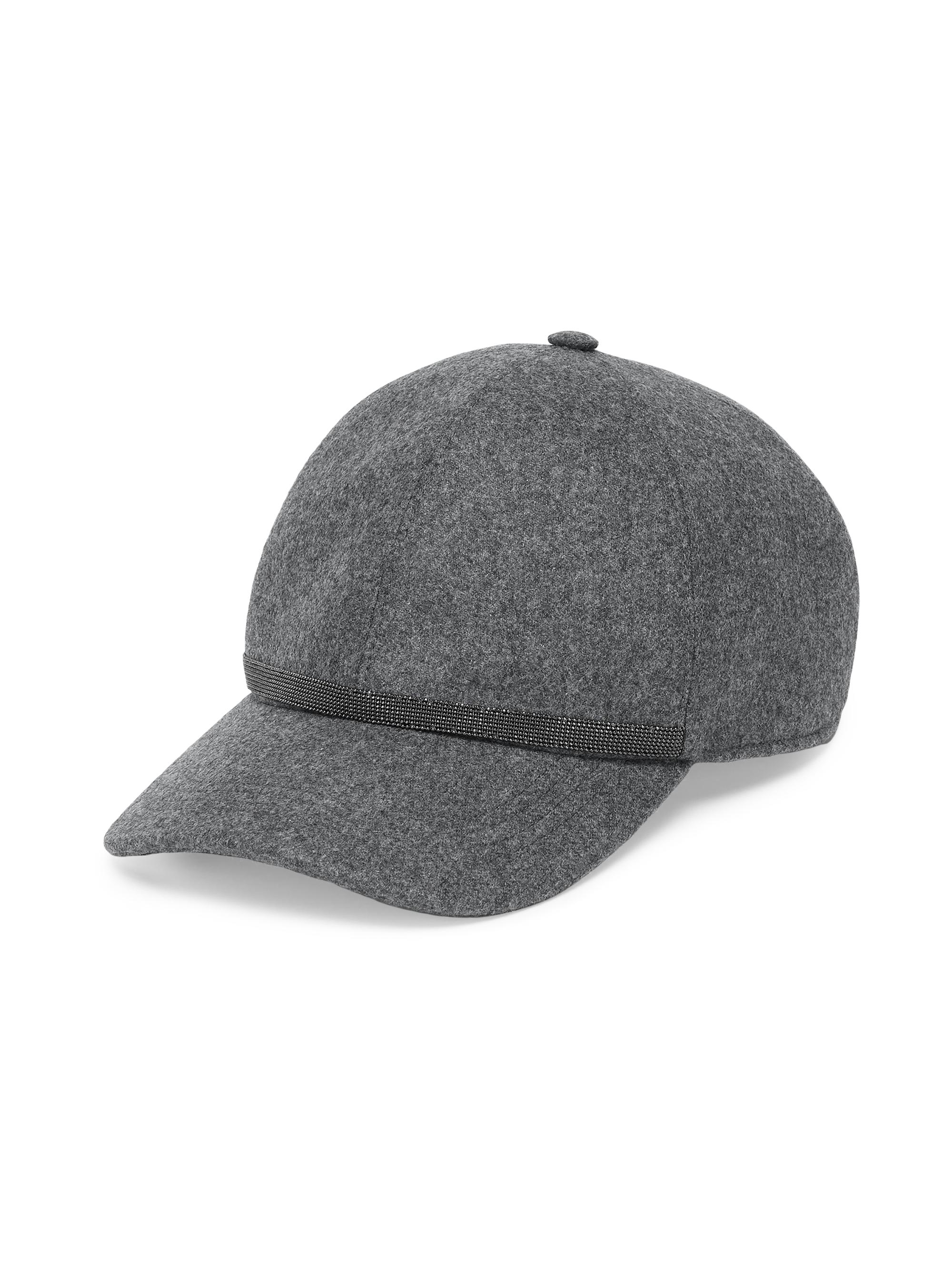 Brunello Cucinelli Women's Virgin Wool and Cashmere Flannel Baseball Cap - Dark Grey