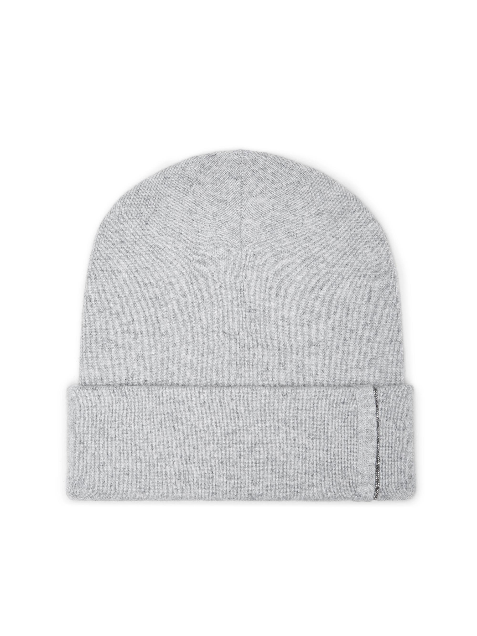 Brunello Cucinelli Women's Cashmere Rib Knit Beanie with Monili - Pebble