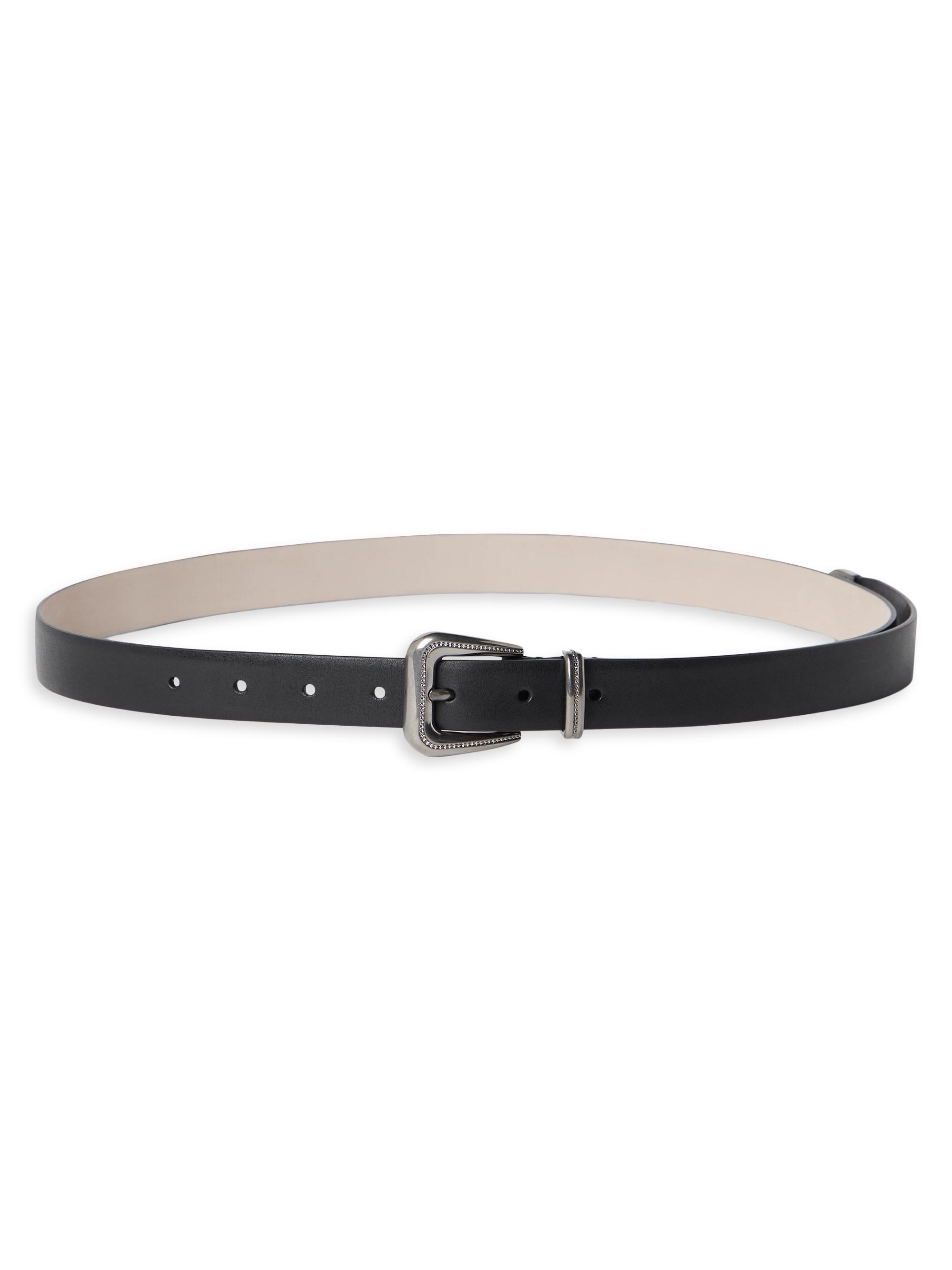 Brunello Cucinelli Women's Cowhide Belt with Monili - Black
