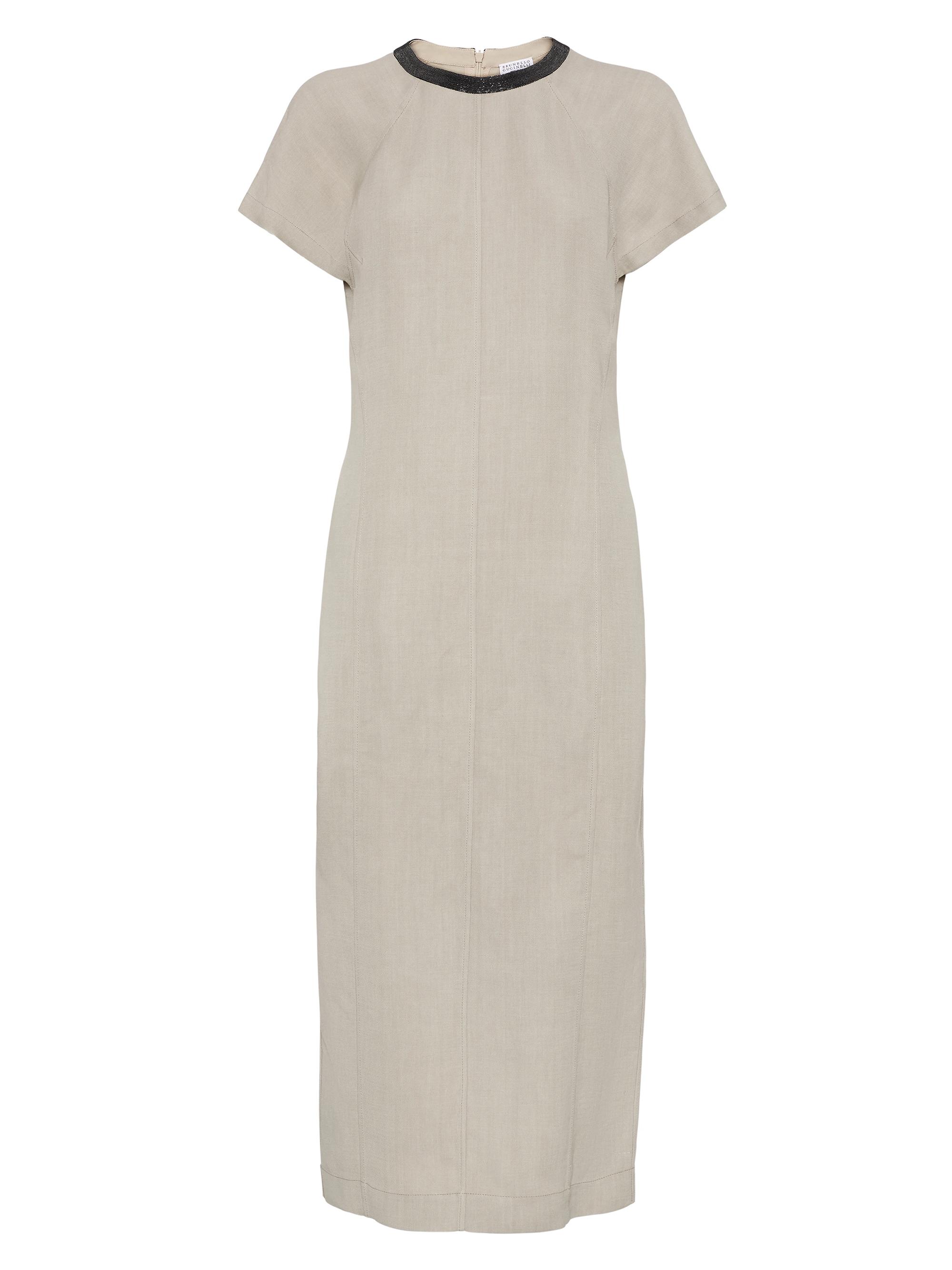 Brunello Cucinelli Women's Viscose and Linen Fluid Twill Dress - Desert