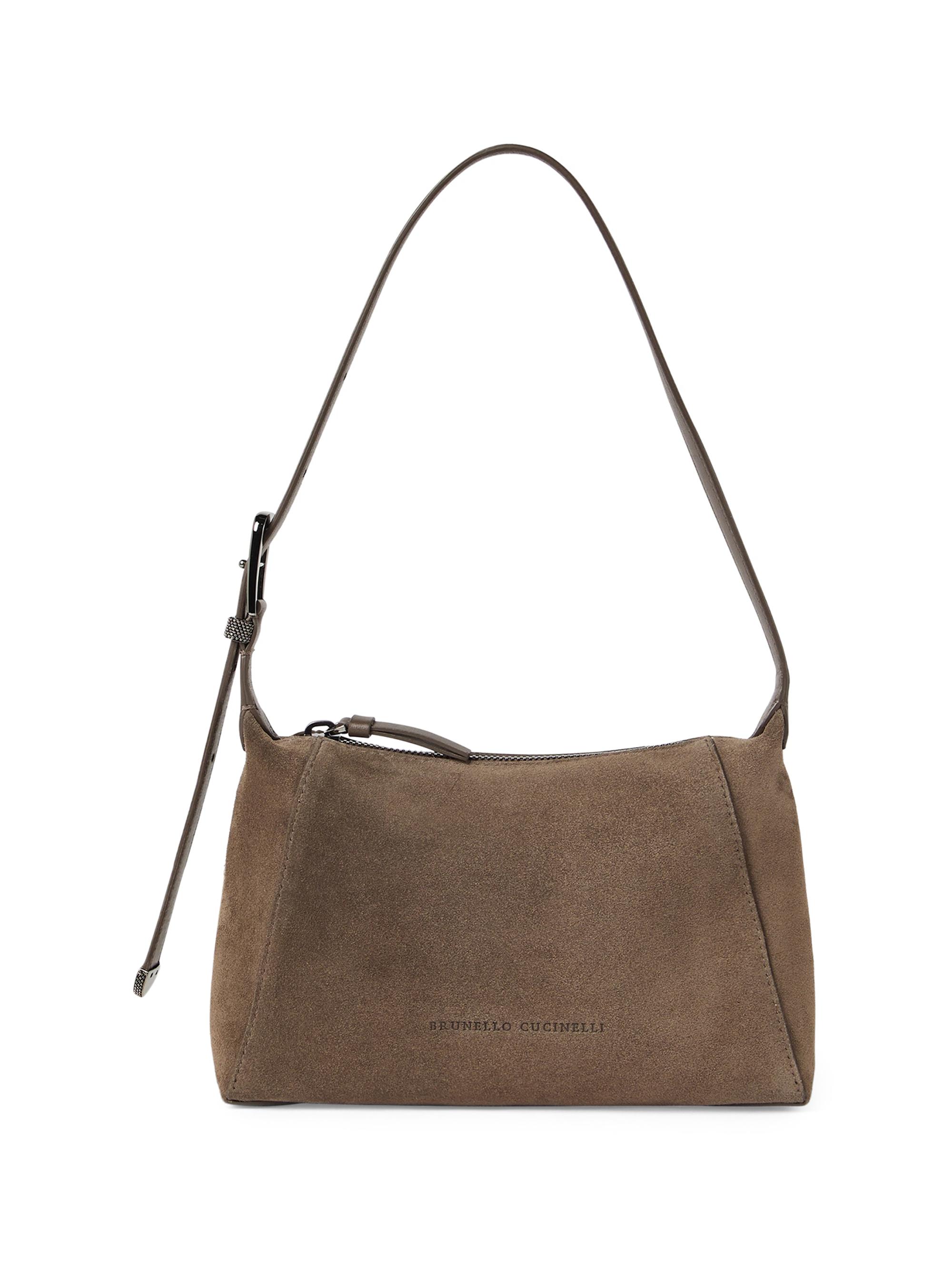 Brunello Cucinelli Women's Duo Shoulder Bag in Suede - Taupe