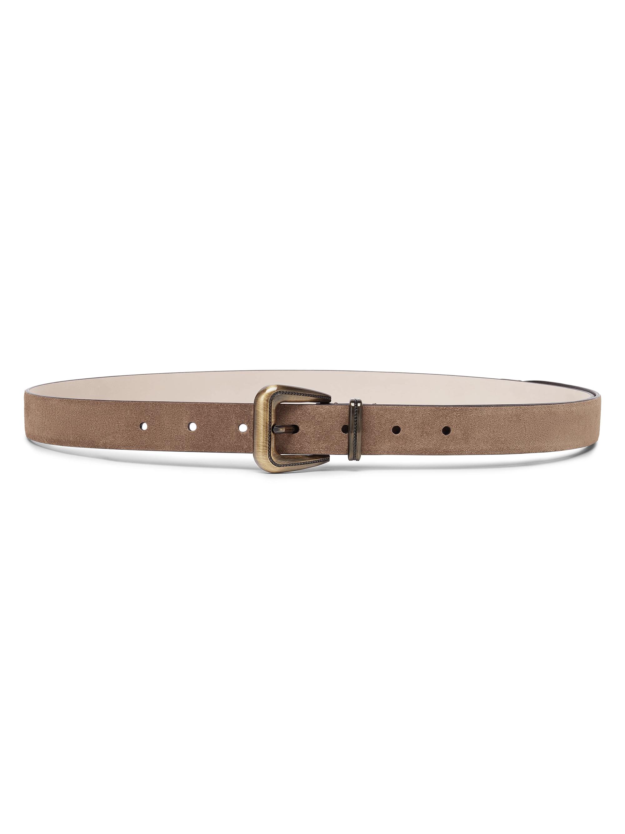 Brunello Cucinelli Women's Suede Belt with Monili - Brown
