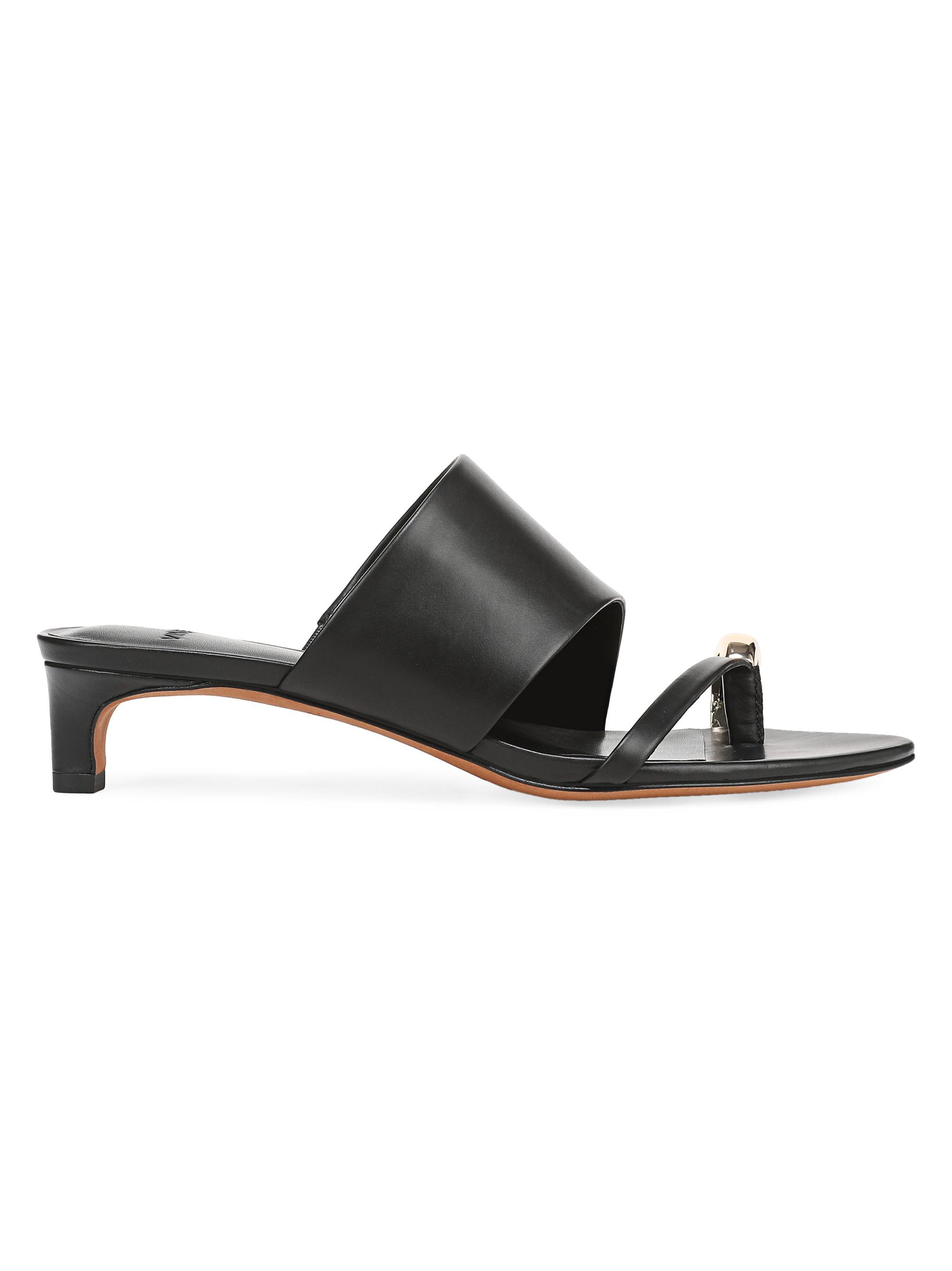 Vince Women's Suzie Leather Slide Sandals - Black
