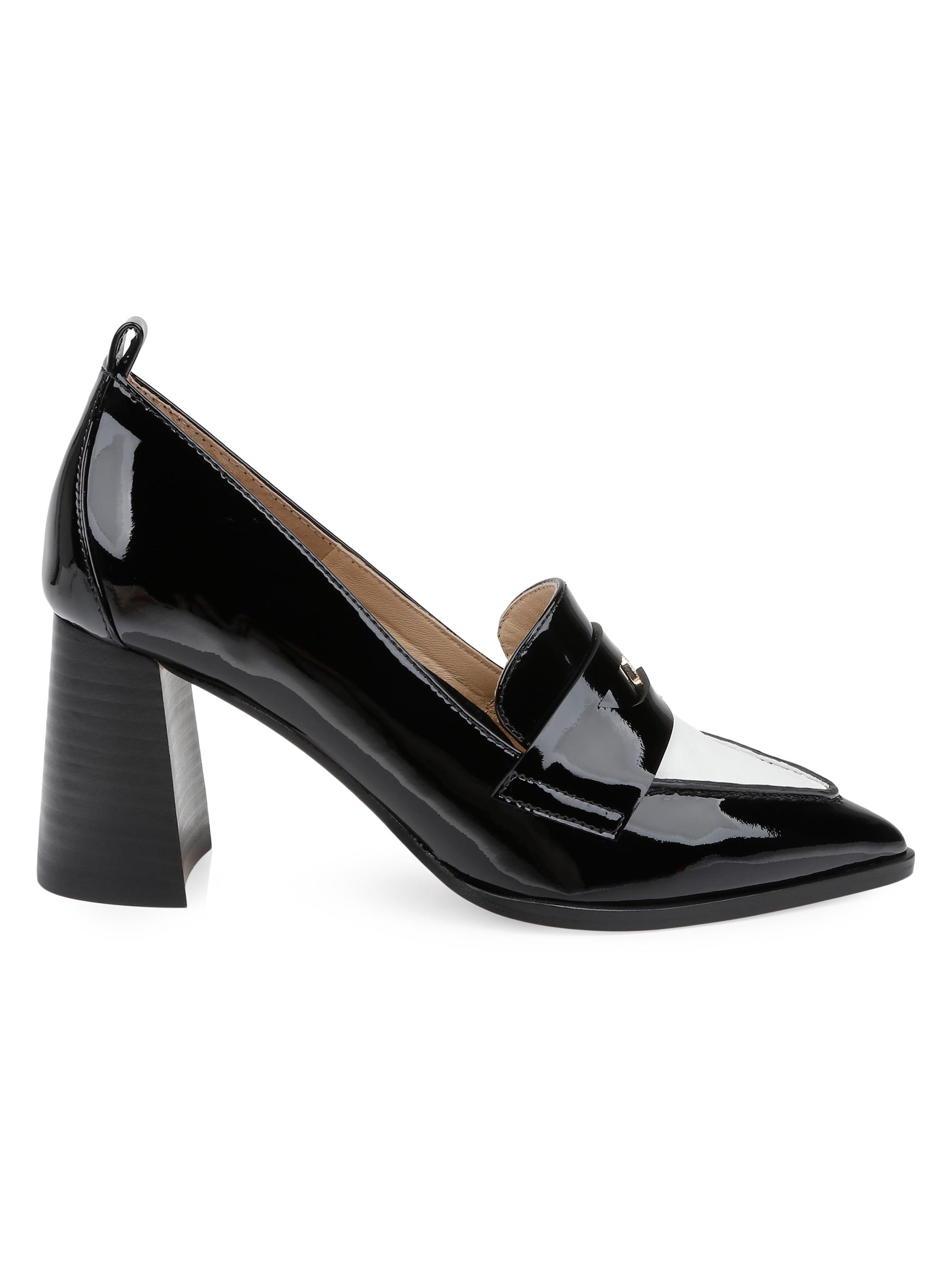L'AGENCE Women's Mallory 80MM Patent Leather Pumps - Black White