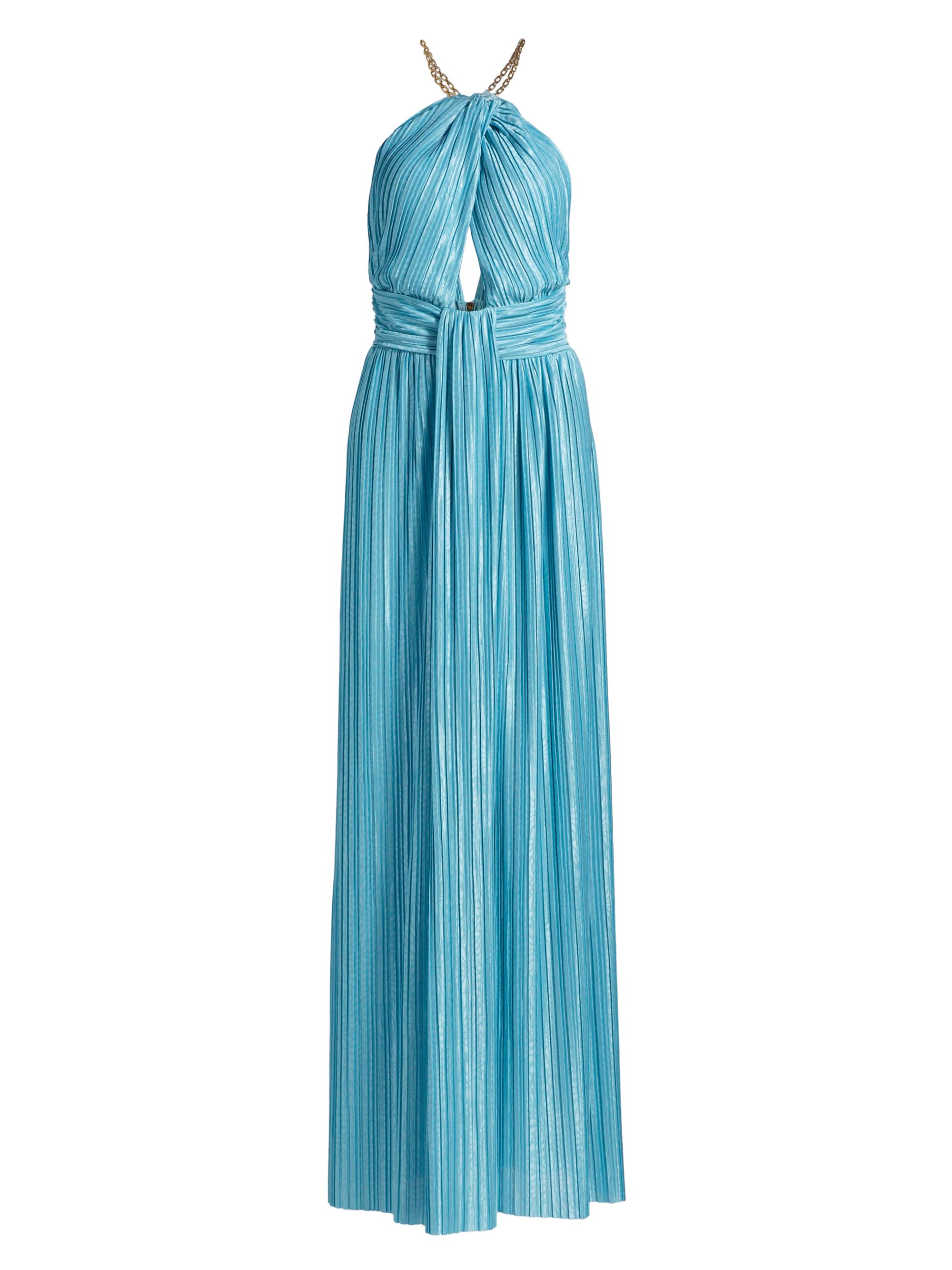 Sabina Musáyev Women's Sophia Chain Trimmed Maxi Dress - Aquamarine