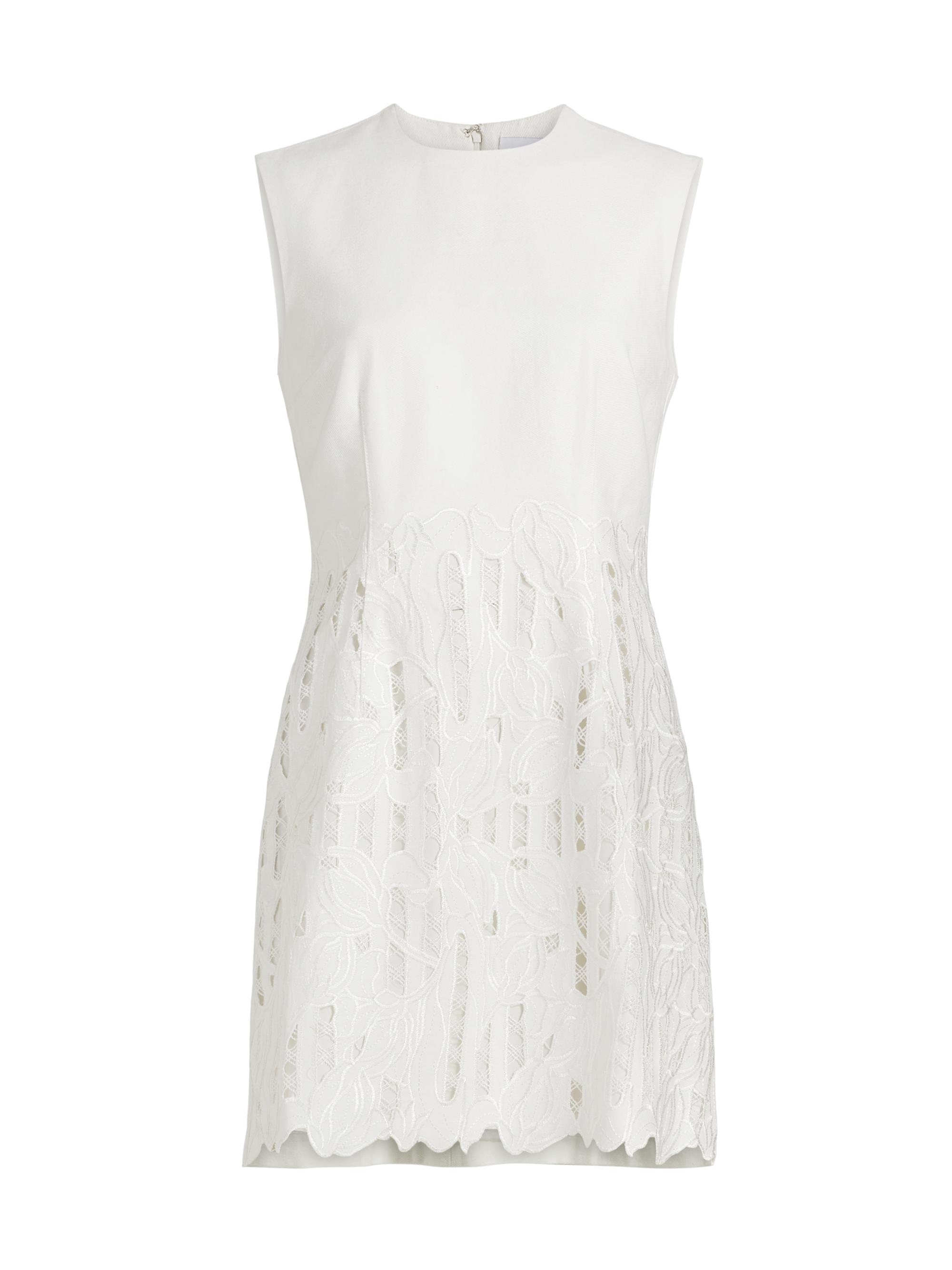 Sabina Musáyev Women's Georgia Lace-Trimmed Sleeveless Minidress - Off White