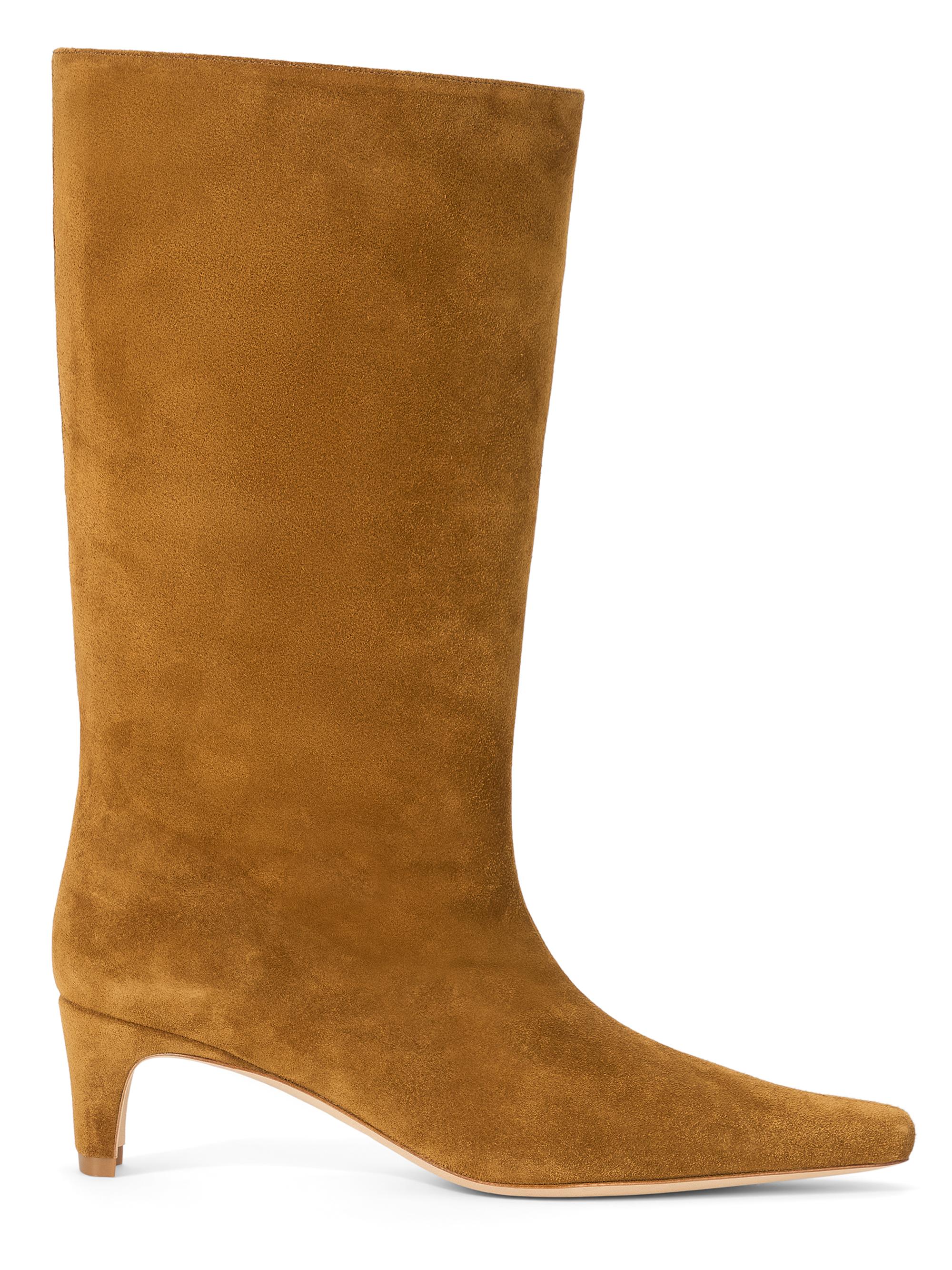 Staud Women's Wally 55MM Midcalf Suede Knee Boots - Tan