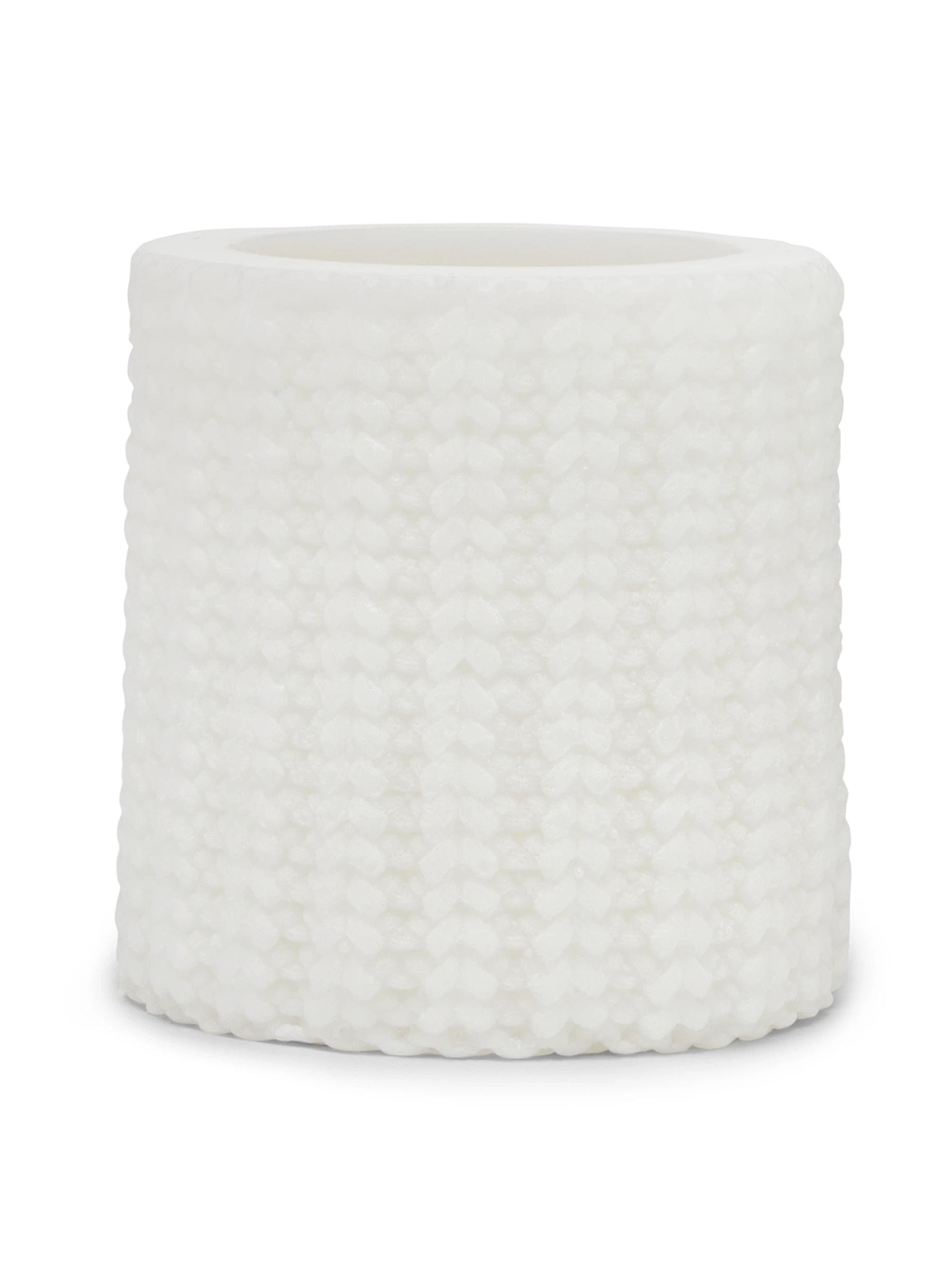 Brunello Cucinelli Small Wax Lantern with English Rib Knit Effect - White