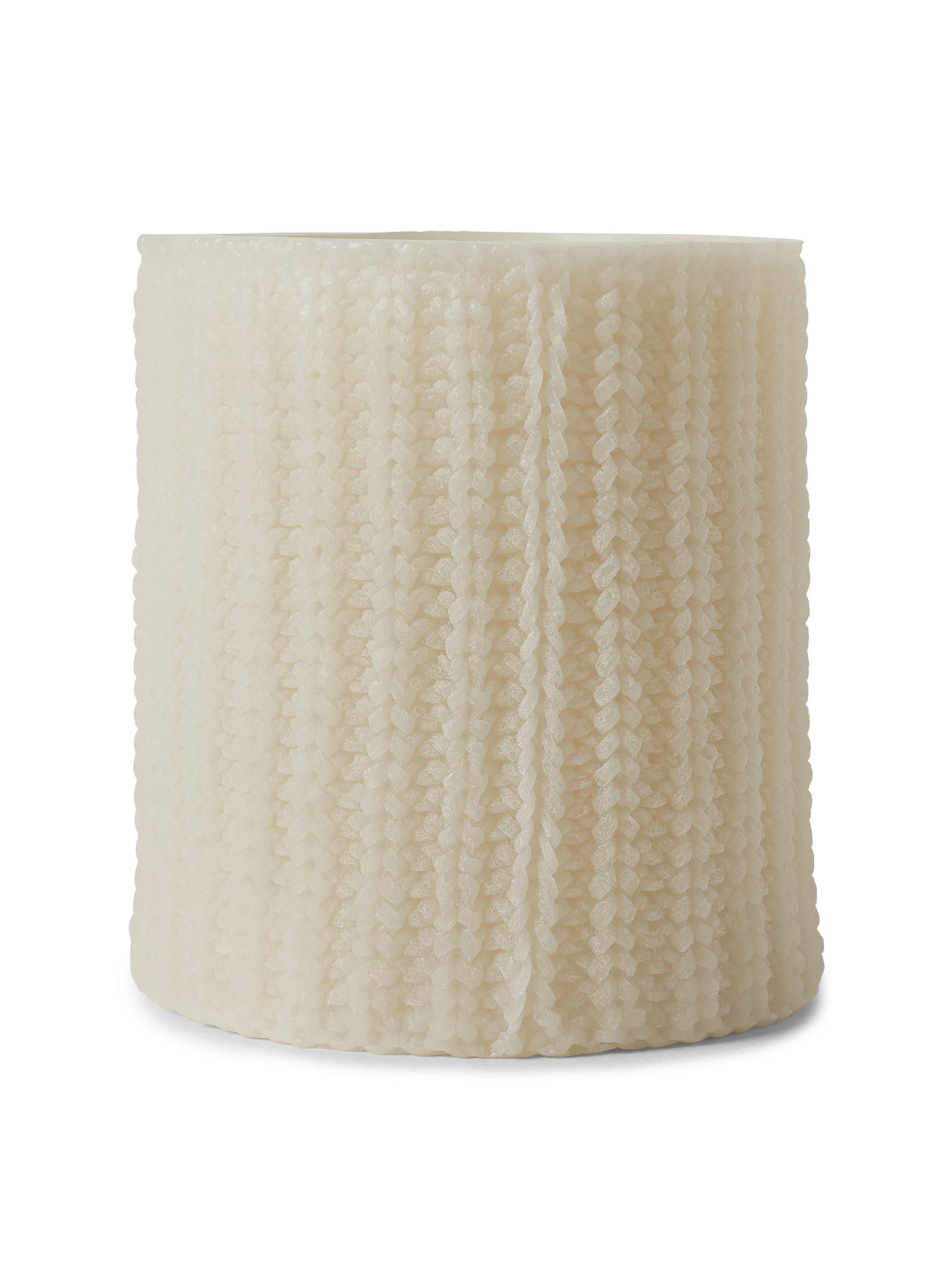 Brunello Cucinelli Large Wax Lantern with English Rib Knit Effect - White