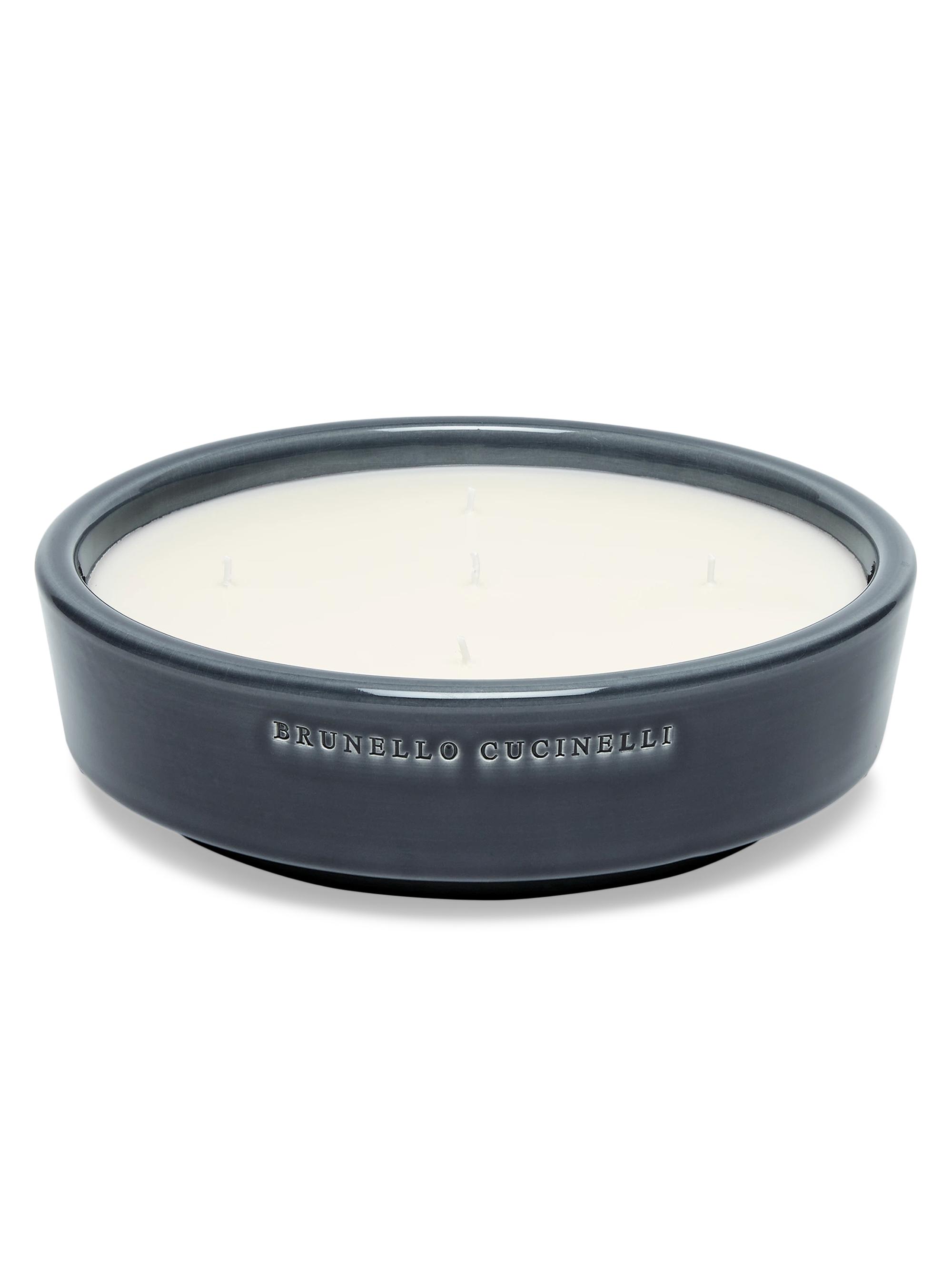 Brunello Cucinelli Extra Large Scented Candle in Ceramic Vessel - Dark Grey