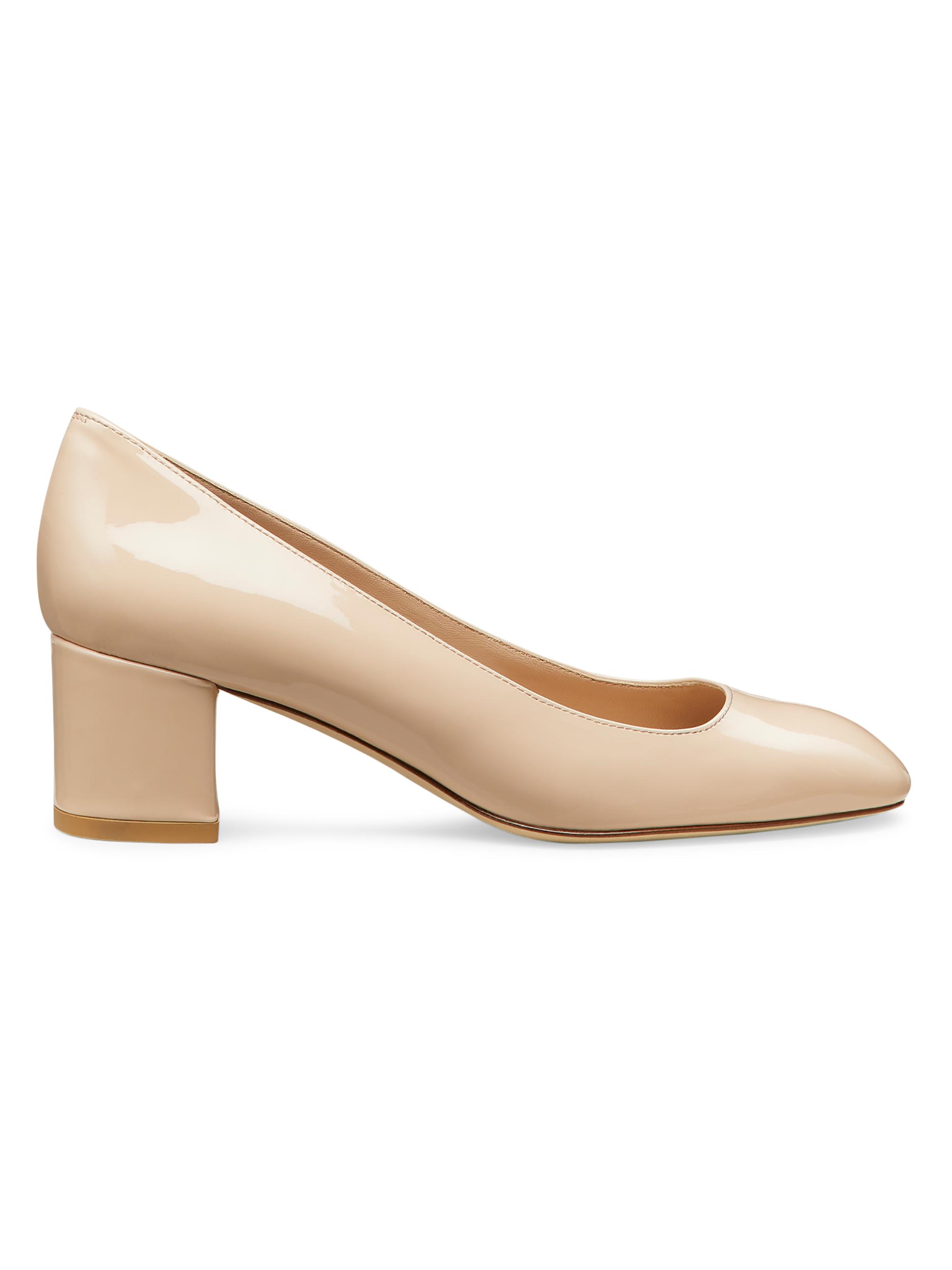 Stuart Weitzman Women's Maeve Patent Leather 50MM Pumps - Barely Beige