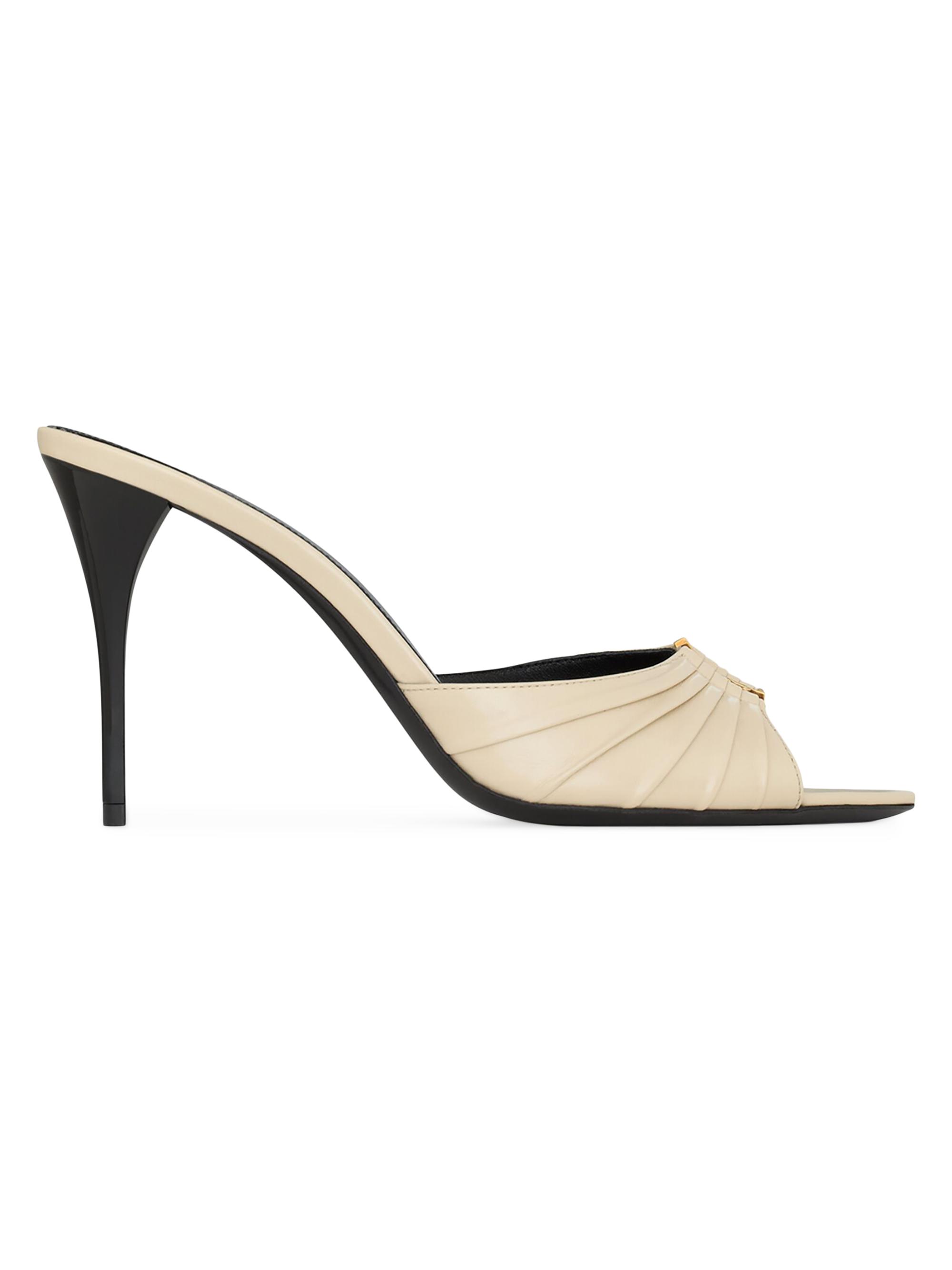Saint Laurent Women's Babylone Mules in Smooth Leather - White | Thumbnail 6