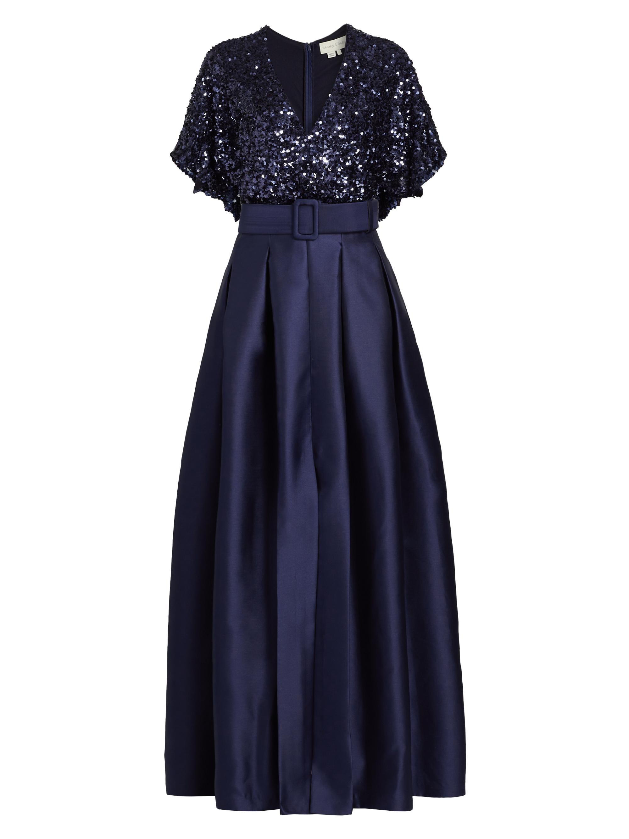 Sachin & Babi Women's Simone Sequin Belted Gown - Night Sky