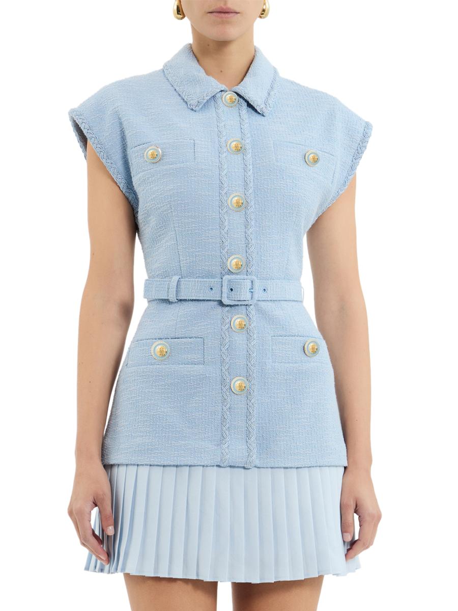REBECCA VALLANCE ワンピース Jonie belted pleated 1078195 Jonie belted pleated midi dress in black - Rebecca Vallance