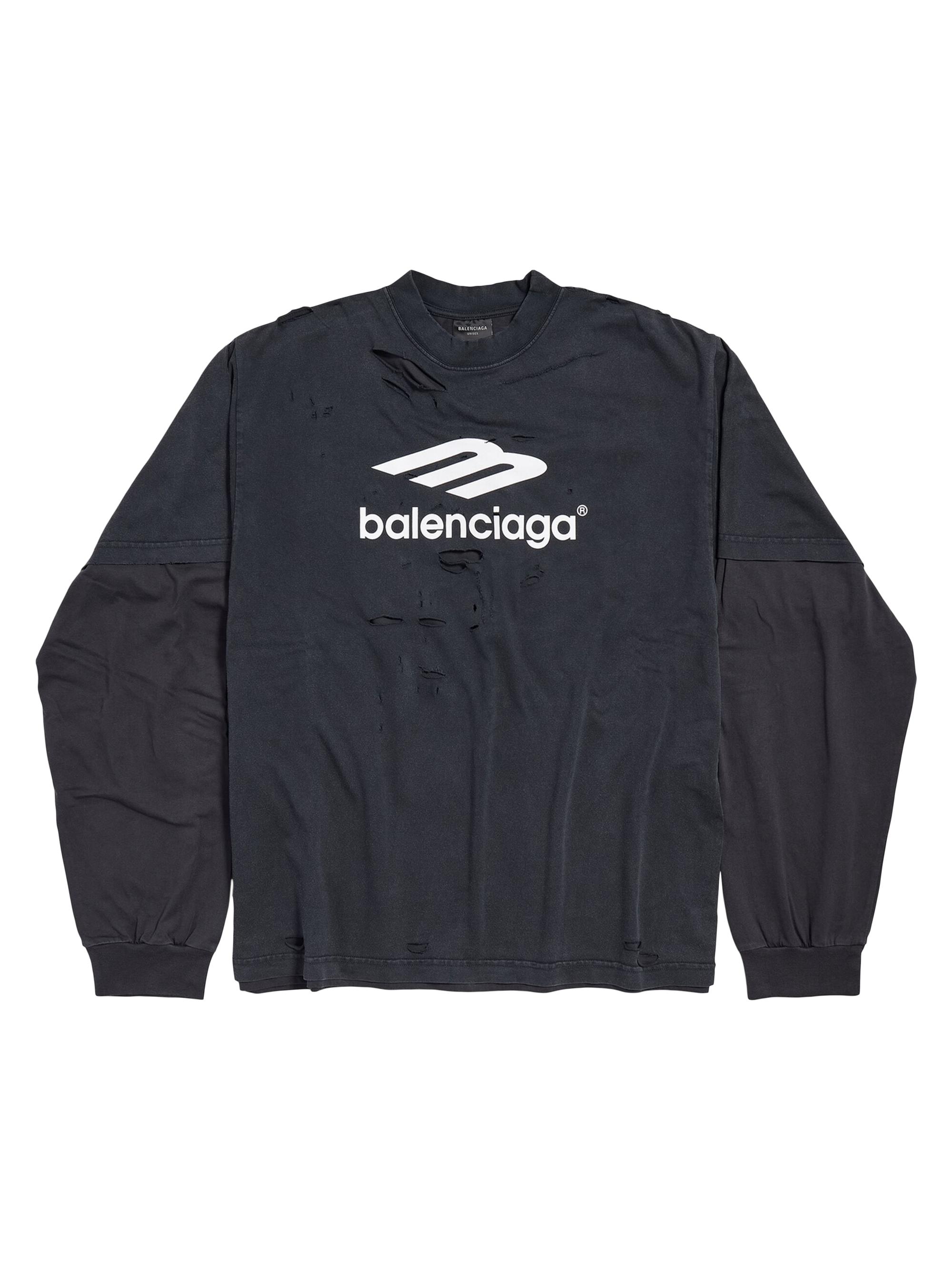トップス BALENCIAGA LAYERED SPORTS LOGO TEE BALENCIAGA】LAYERED SPORTS ロゴ Tシャツ オーバーサイズ (BALENCIAGA