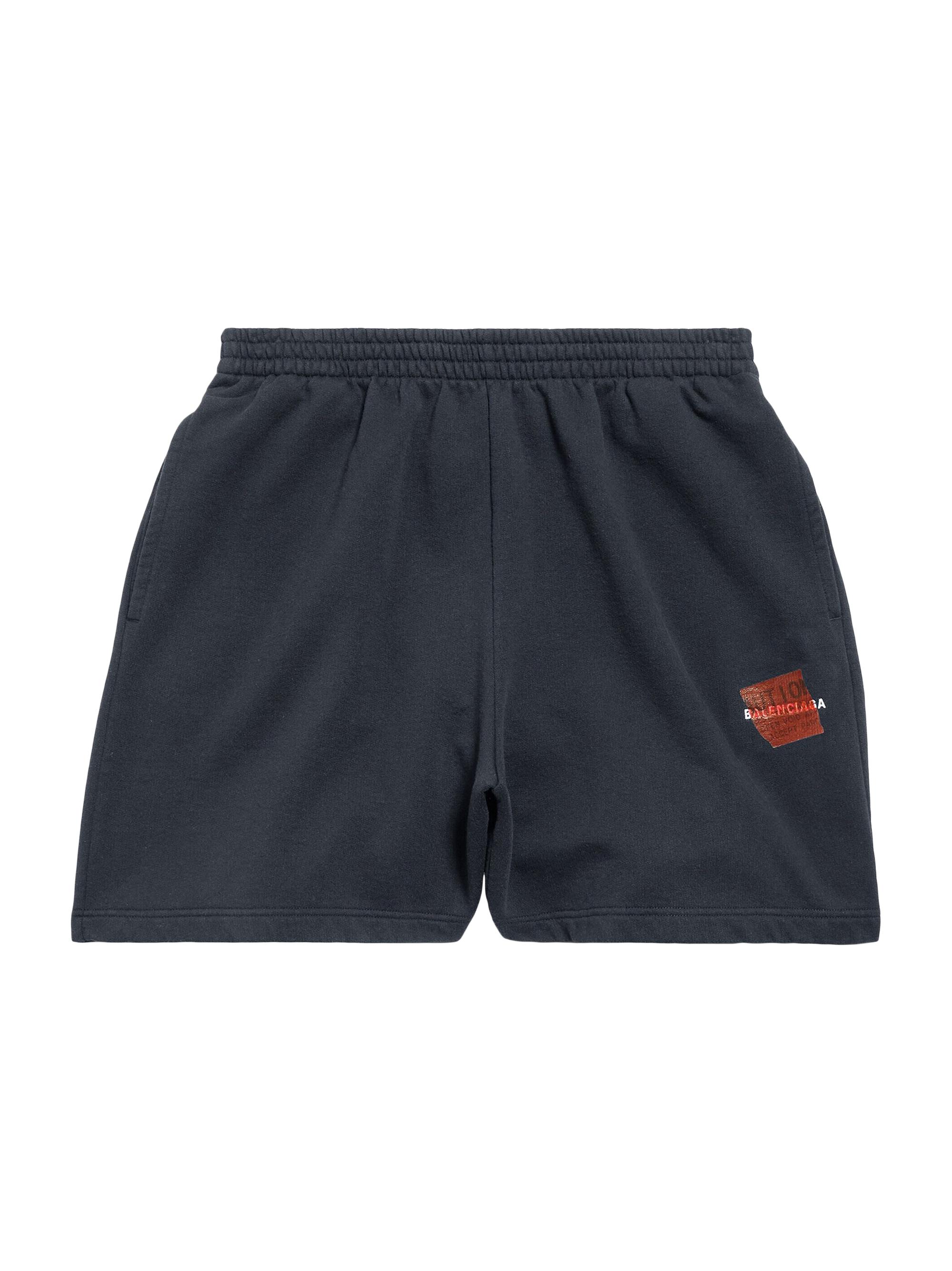 Balenciaga Men's Taped Back Shorts - Faded Black