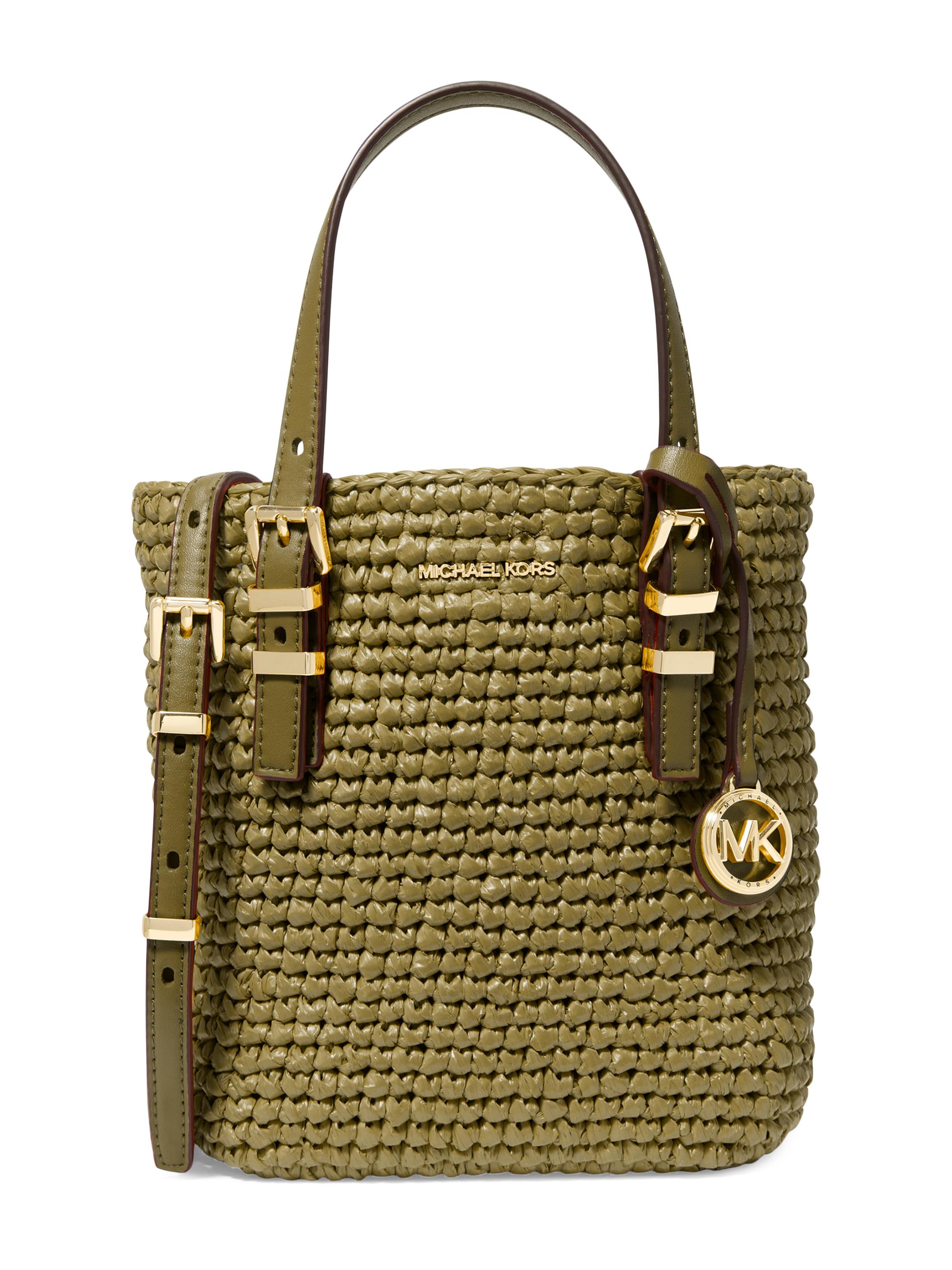 MICHAEL Michael Kors Women's Logo Woven Tote Bag - Orange Punch