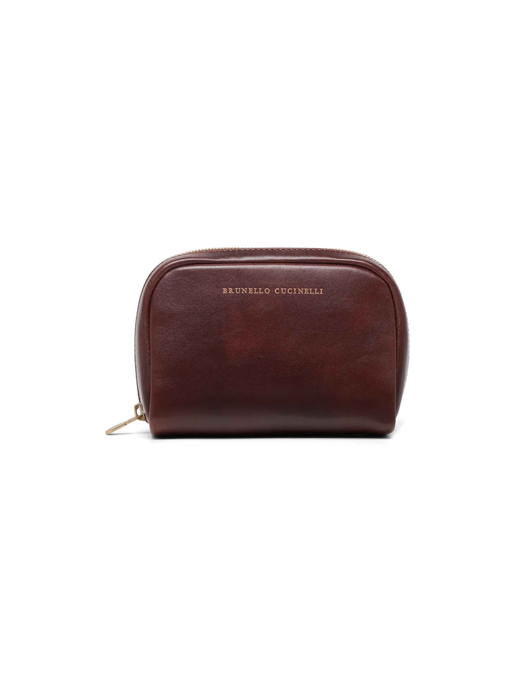 Brunello Cucinelli Men's Calfskin Beauty Case - Burgundy