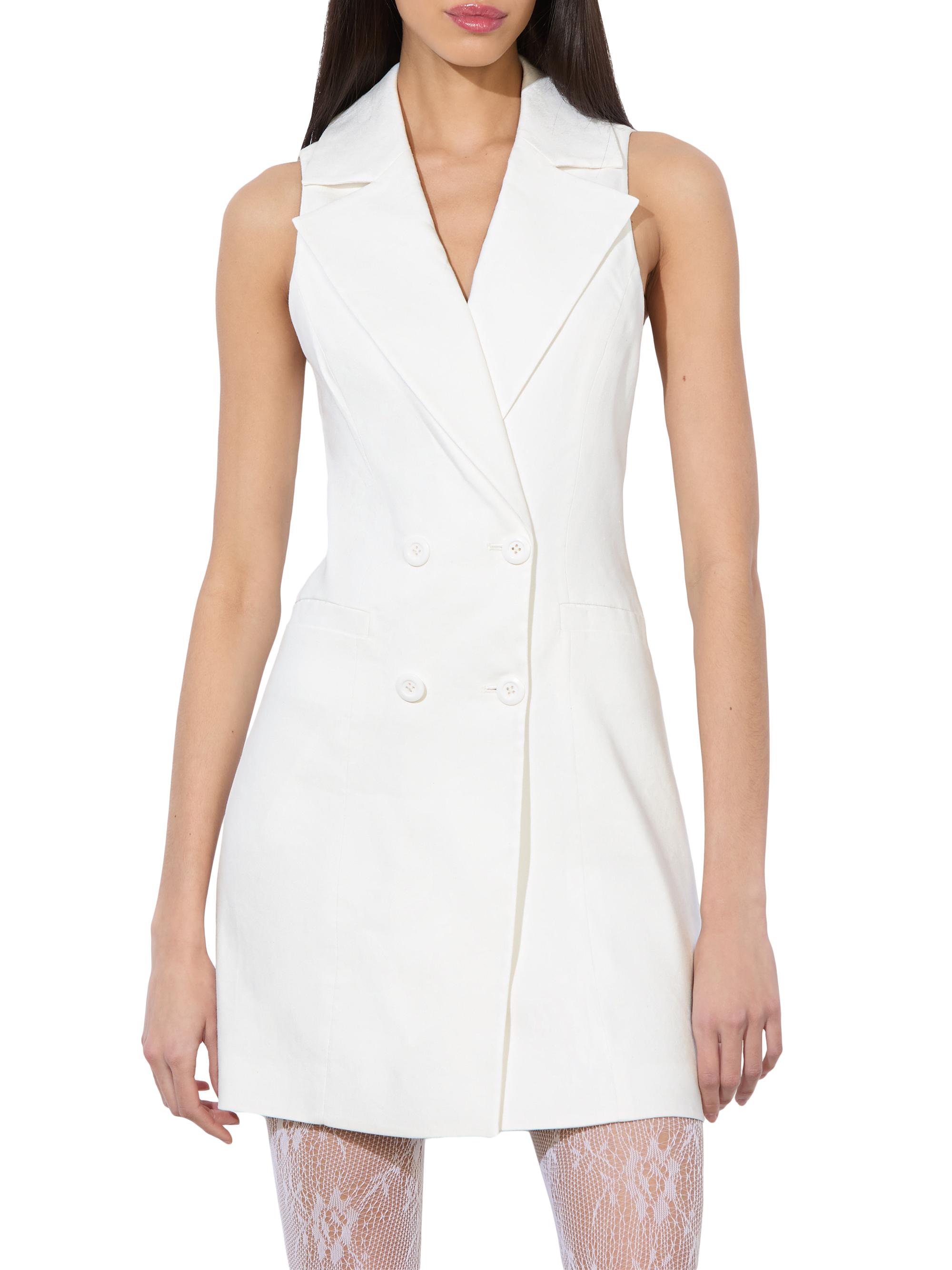 knee length dresses for ladies The Tuxedo Shirt (Veil White Sheer Silk Cotton)
